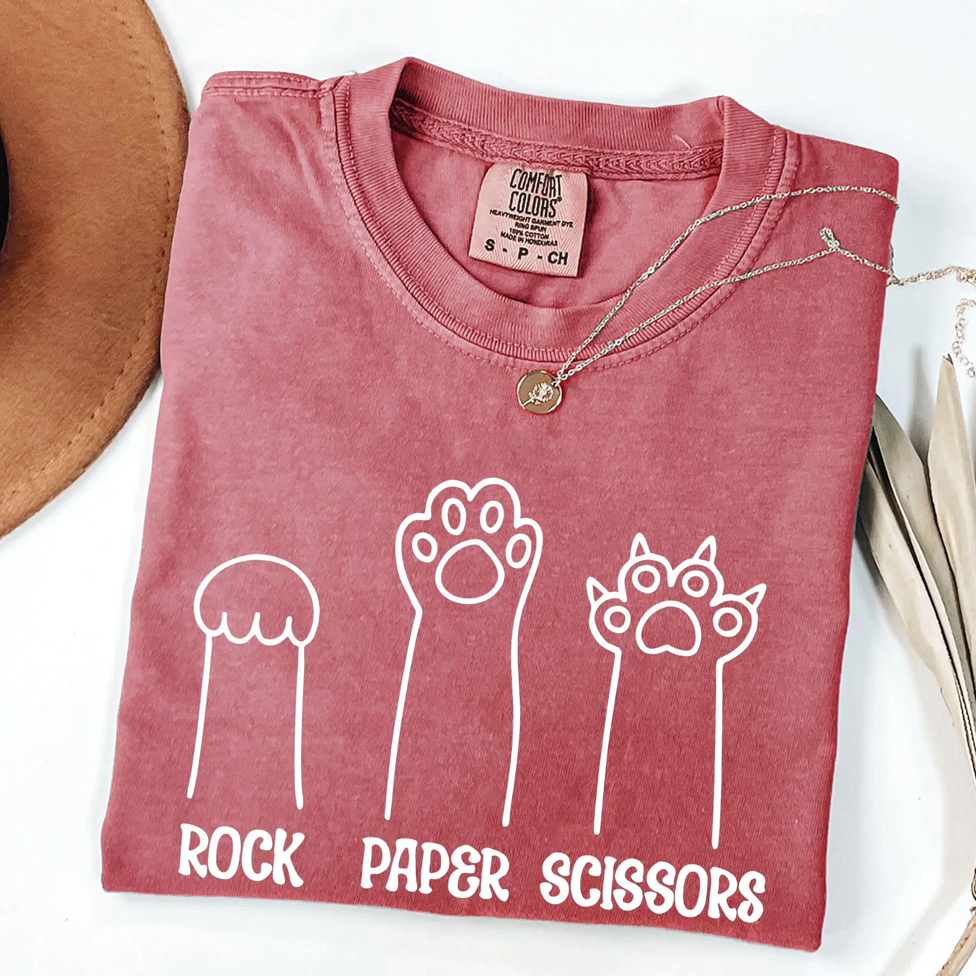 Rock, Paper, Scissors, Cat Mom, Cat Funny, Feline, Pet Tshirt Comfort Colors T-Shirt sold by Refinery Number One product image thumbnail 2