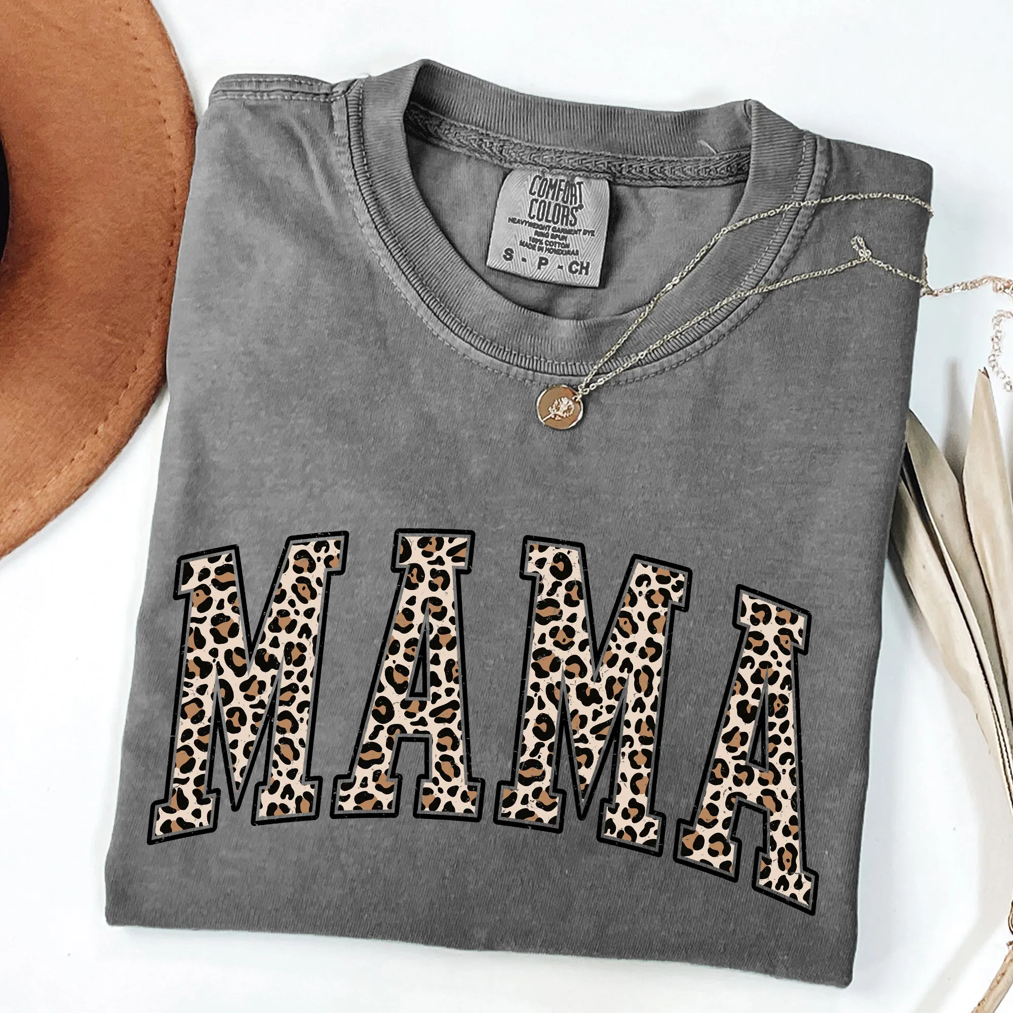 Mama, Leopard Print Tshirt Comfort Colors T-Shirt sold by Refinery Number One product image thumbnail 2