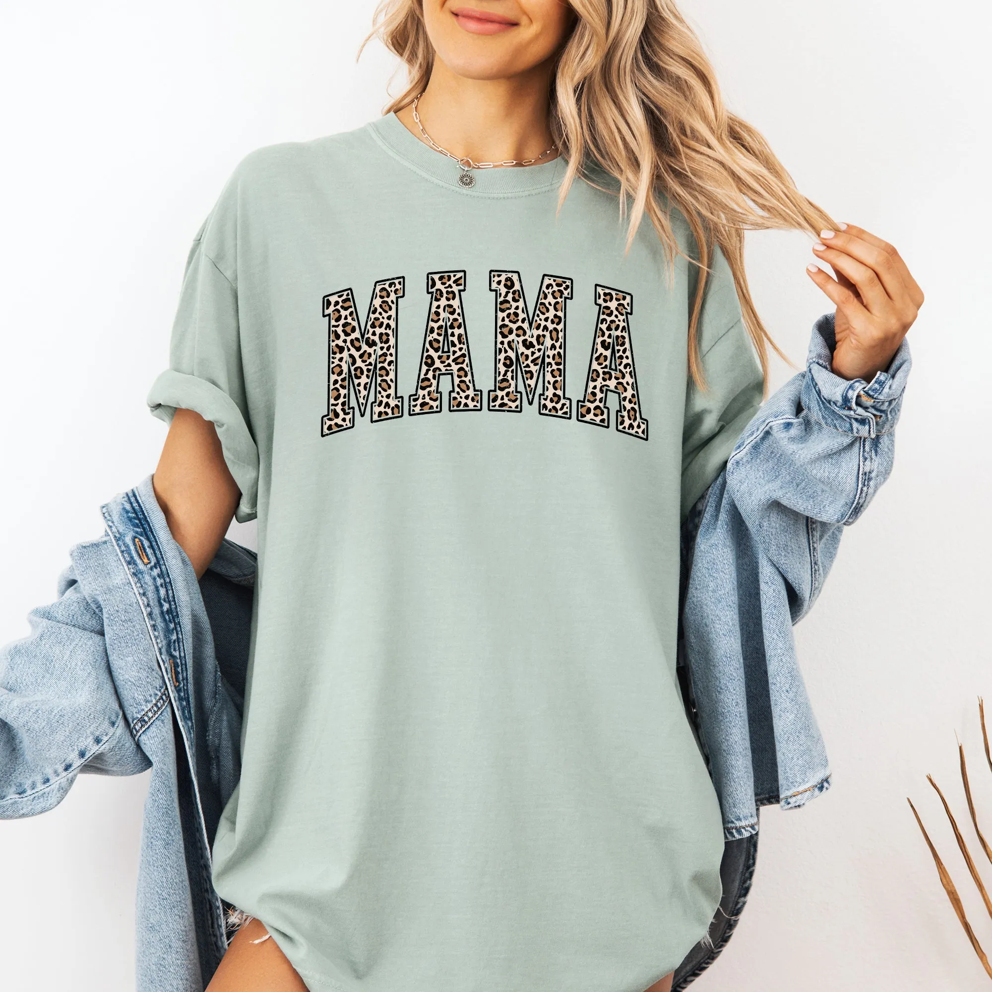 Mama, Leopard Print Tshirt Comfort Colors T-Shirt sold by Refinery Number One product image thumbnail 3