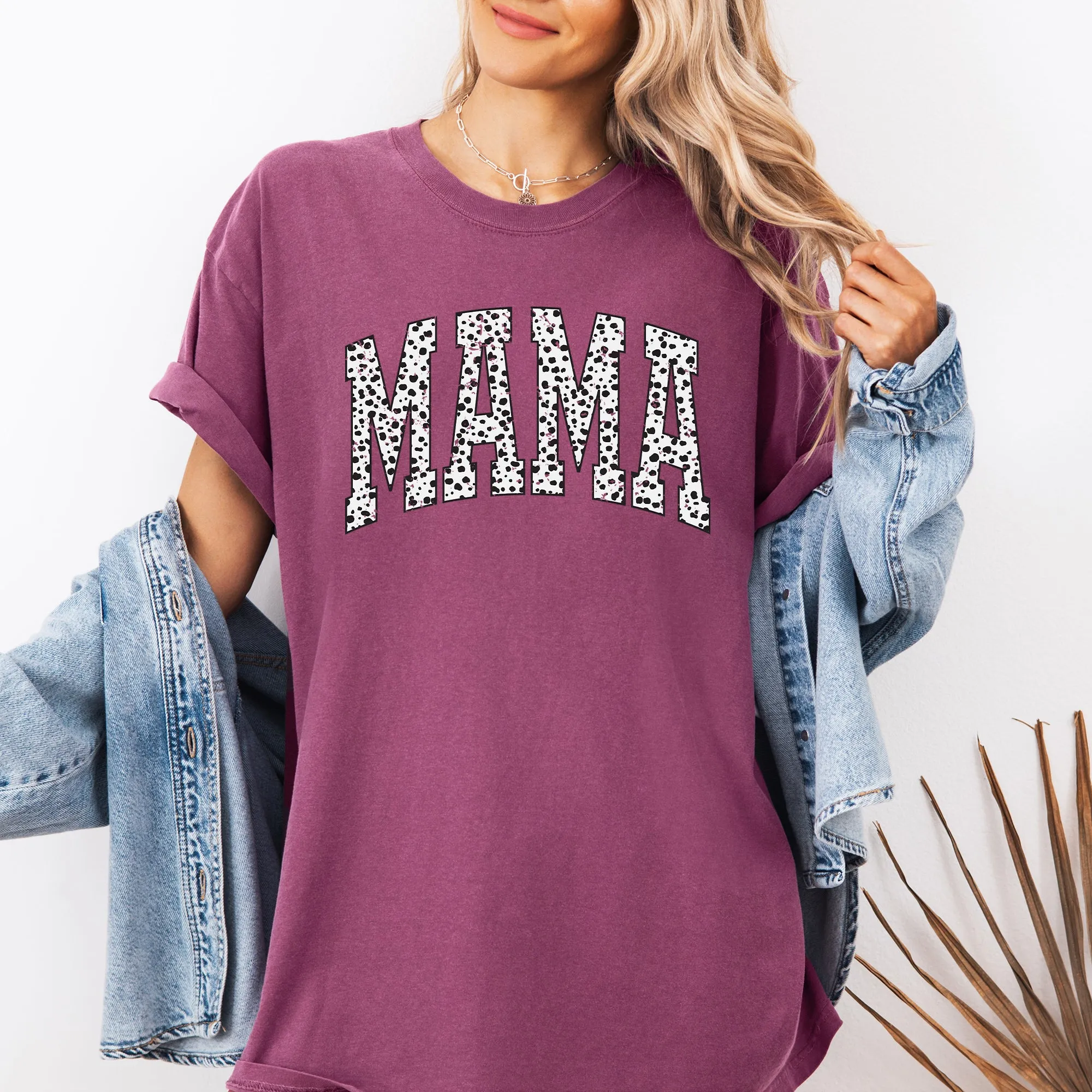 Mama, Dalmatian Print, Varsity, Retro, Vintage Tshirt Comfort Colors T-Shirt sold by Refinery Number One product image thumbnail 5