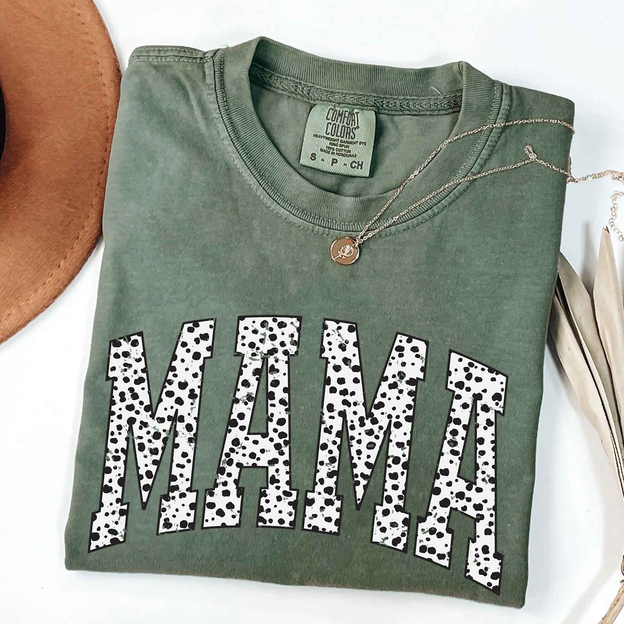 Mama, Dalmatian Print, Varsity, Retro, Vintage Tshirt Comfort Colors T-Shirt sold by Refinery Number One product image thumbnail 2
