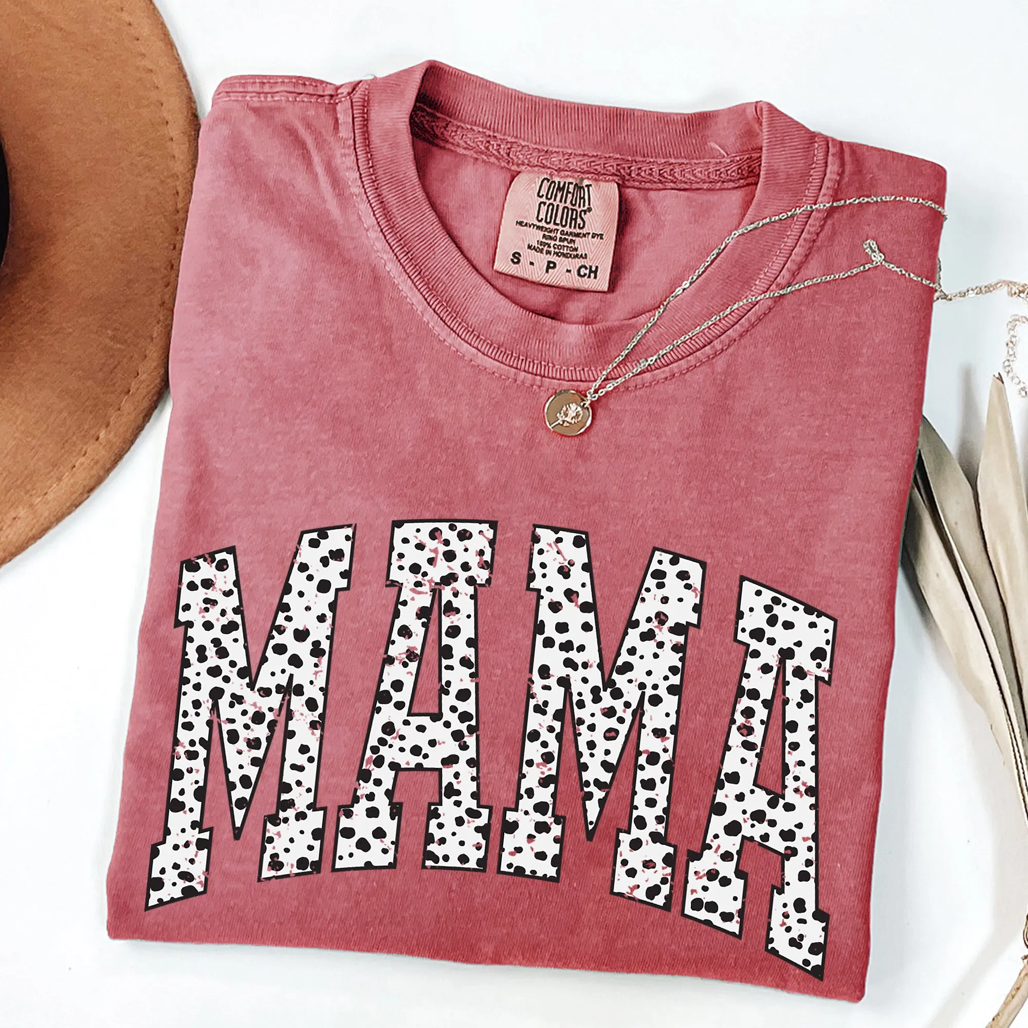 Mama, Dalmatian Print, Varsity, Retro, Vintage Tshirt Comfort Colors T-Shirt sold by Refinery Number One product image thumbnail 3