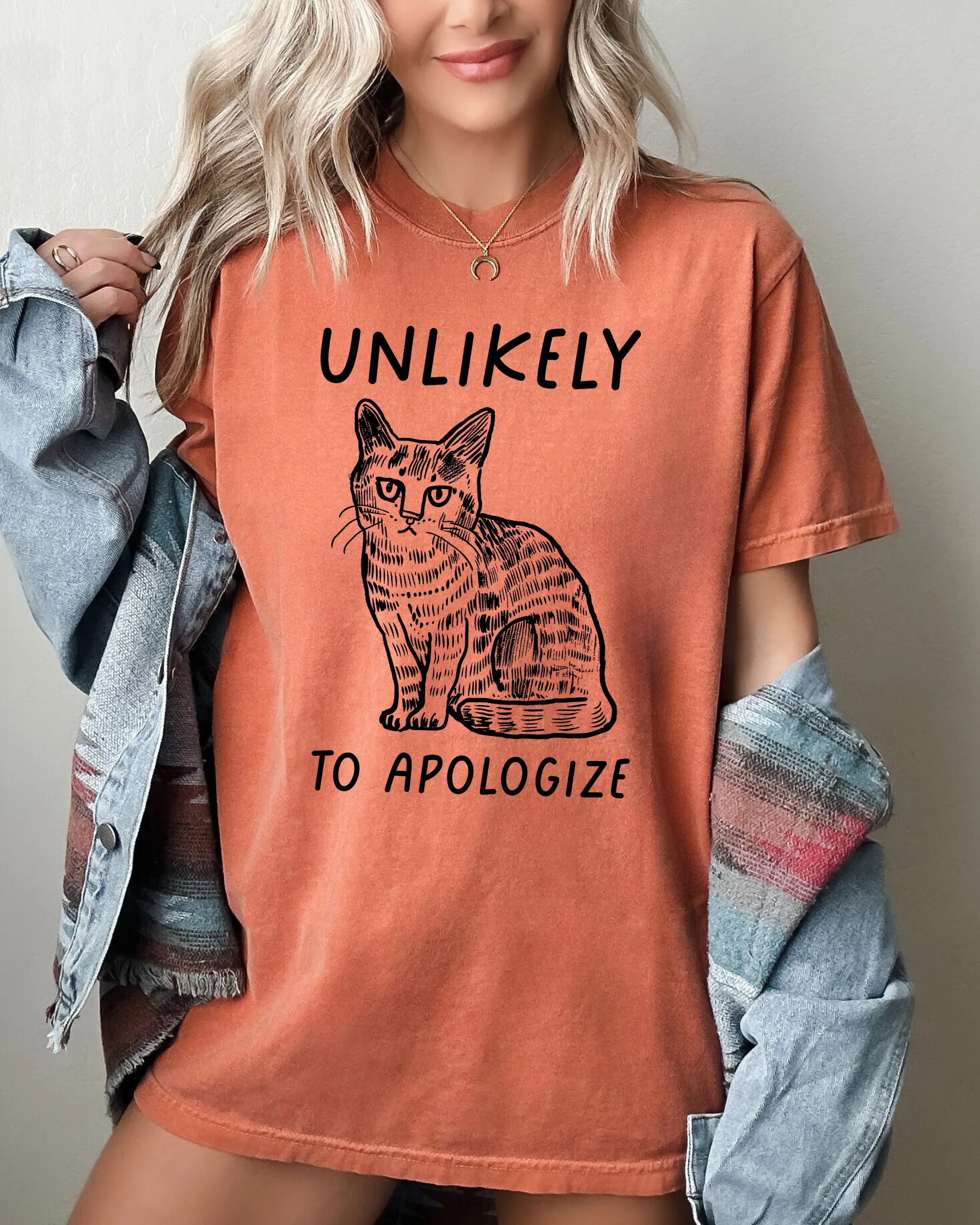 Unlikely To Apologize, Cat, Funny, Aesthetic, Sarcastic Shirt Comfort Colors T-Shirt sold by Refinery Number One product image thumbnail 2
