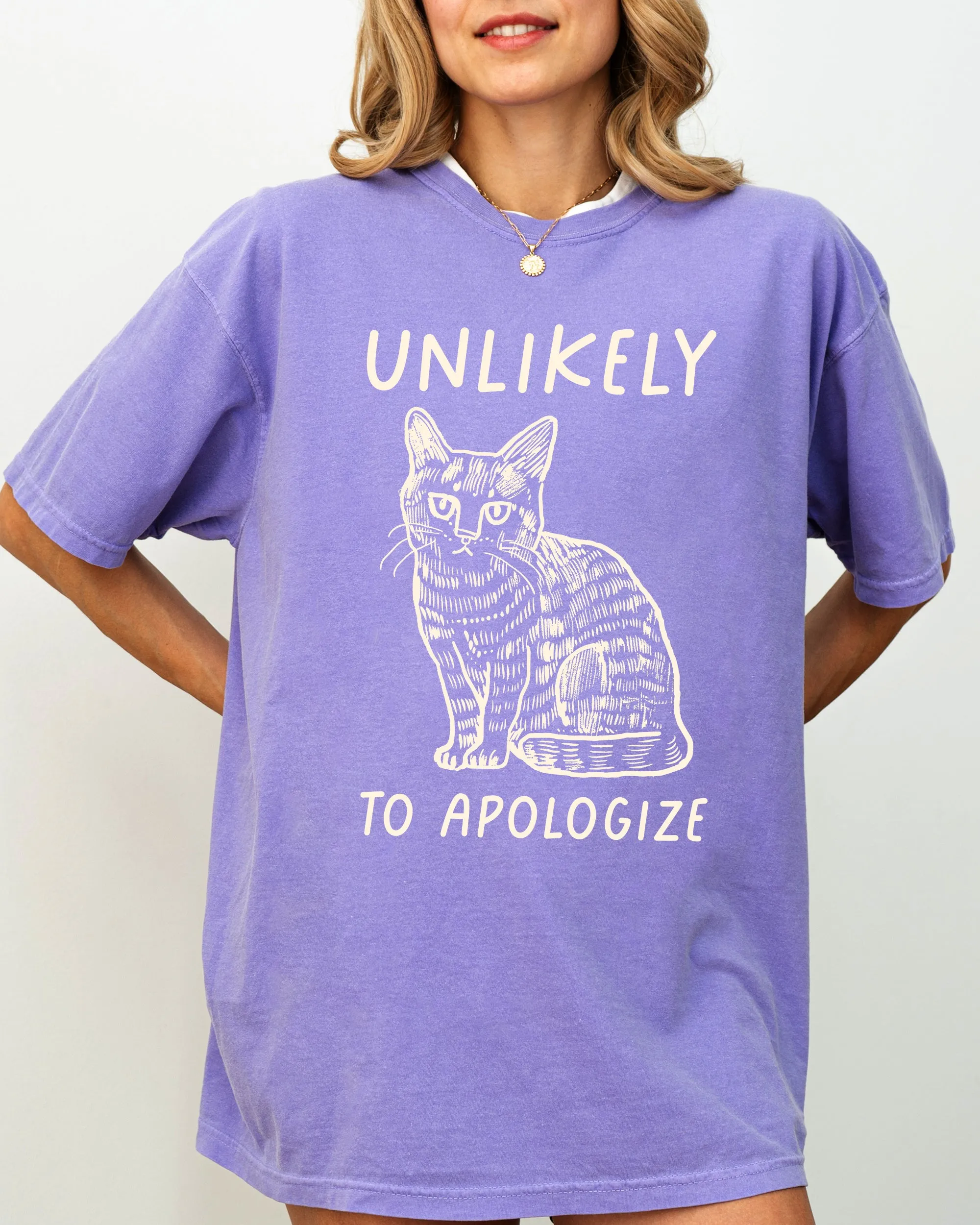 Unlikely To Apologize, Cat, Funny, Aesthetic, Sarcastic Shirt Comfort Colors T-Shirt sold by Refinery Number One product image thumbnail 3