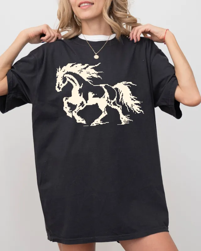 Retro Pixel Horse, 8-bit, Vintage, Pixelated, Aesthetic Shirt Comfort Colors T-Shirt sold by Refinery Number One