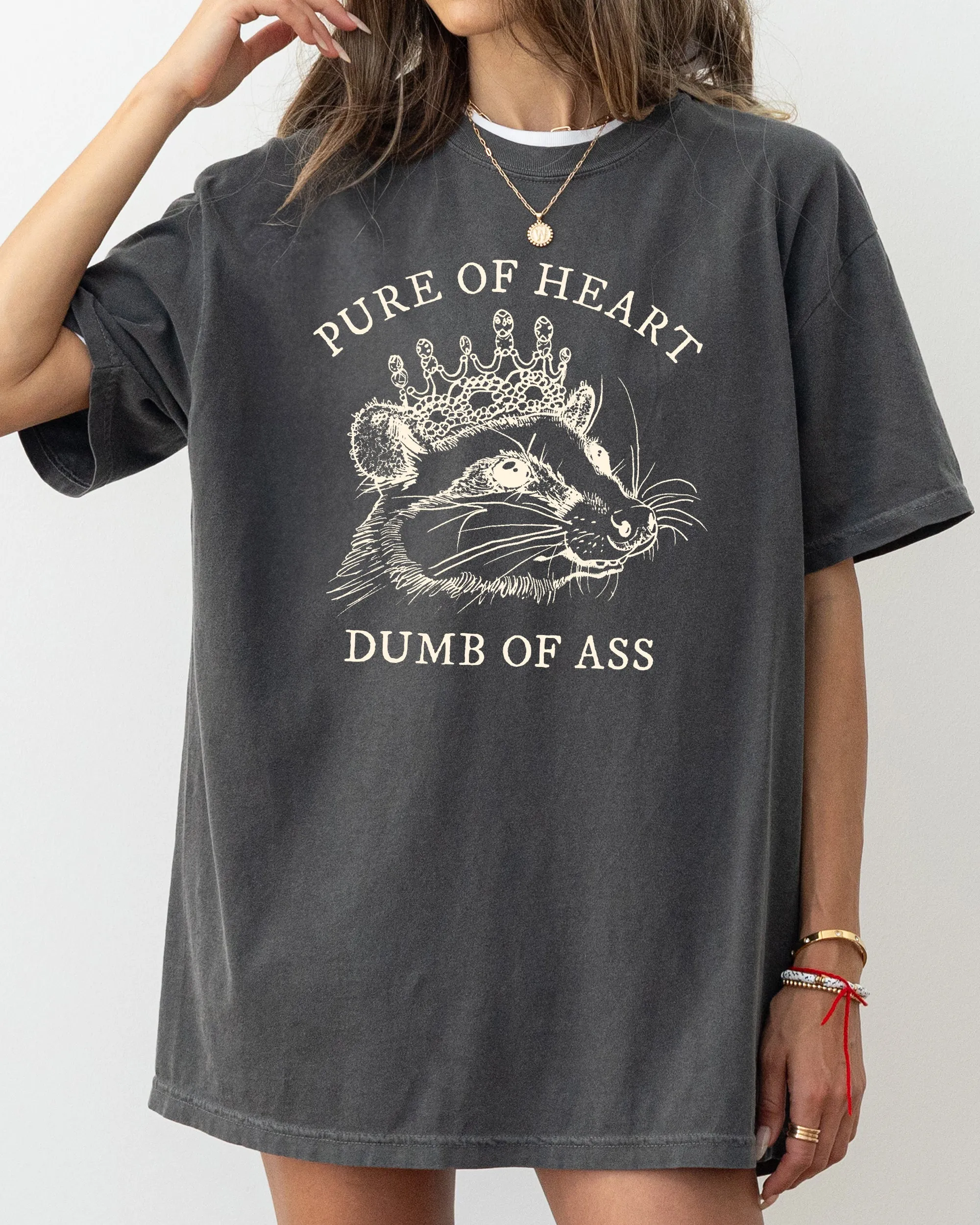 Pure Of Heart, Dumb Of Ass, Funny, Rude, Vulgar, Possum, Opossum, Aesthetic Shirt Comfort Colors T-Shirt sold by Refinery Number One product image thumbnail 2