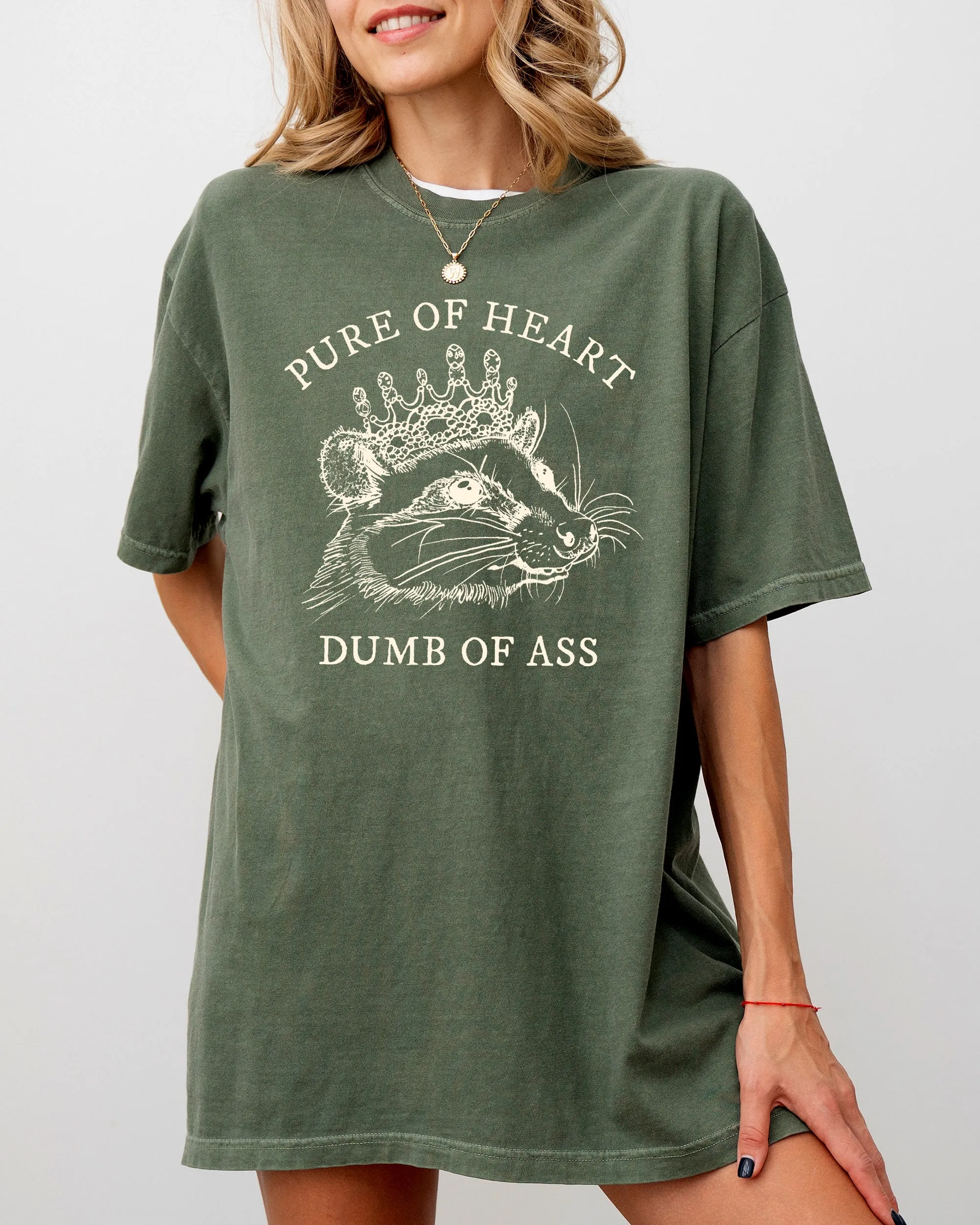 Pure Of Heart, Dumb Of Ass, Funny, Rude, Vulgar, Possum, Opossum, Aesthetic Shirt Comfort Colors T-Shirt sold by Refinery Number One product image thumbnail 3