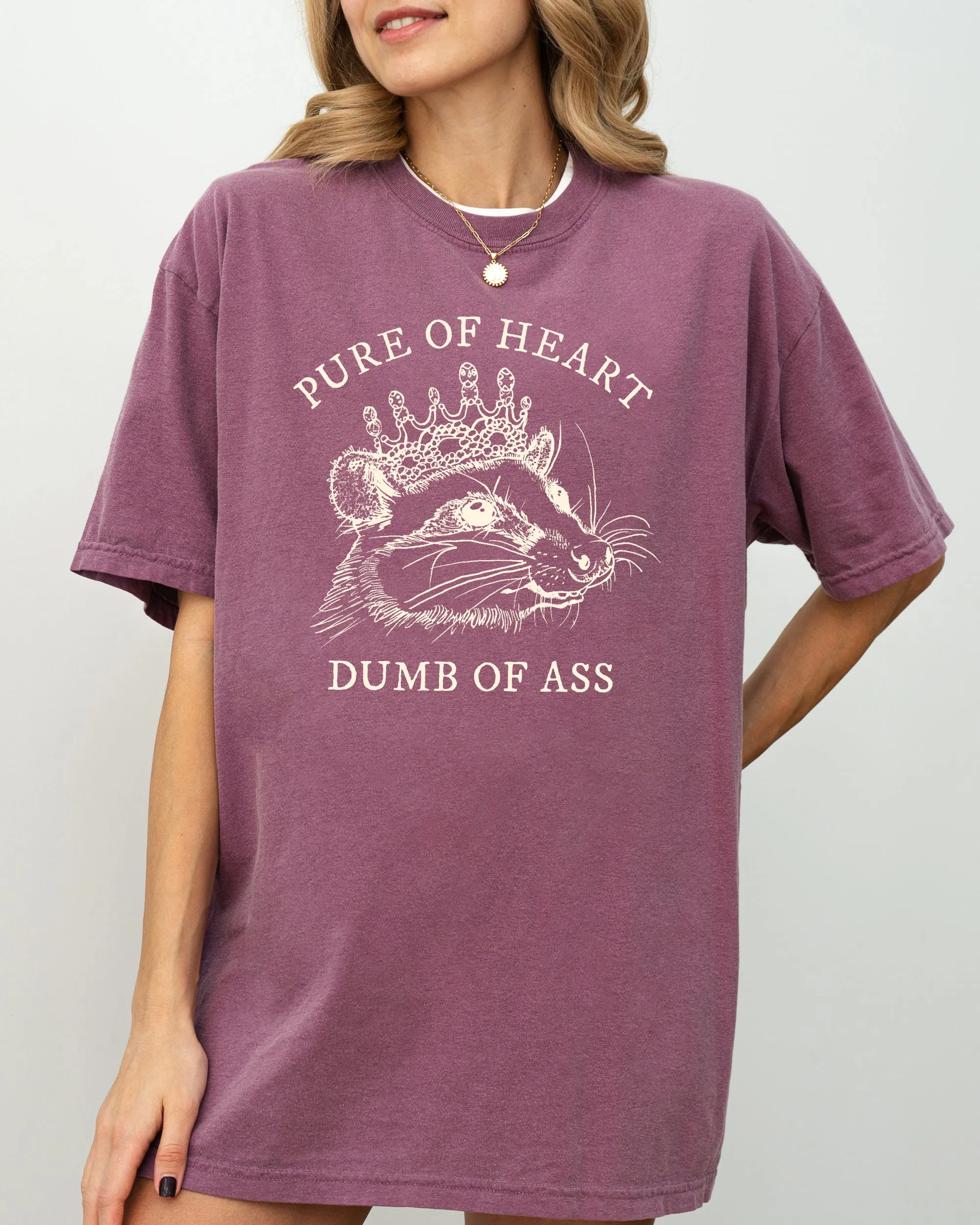 Pure Of Heart, Dumb Of Ass, Funny, Rude, Vulgar, Possum, Opossum, Aesthetic Shirt Comfort Colors T-Shirt sold by Refinery Number One product image thumbnail 5