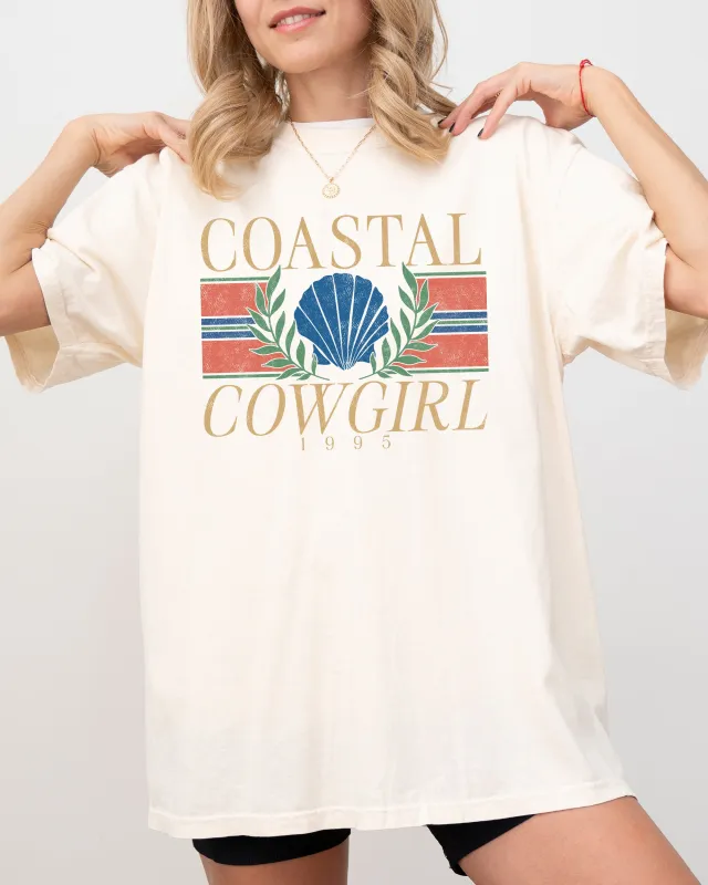 Coastal Cowgirl, Vintage Design, Summer, Beach, Vacation, Holiday, Ocean, Sea Shell Shirt Comfort Colors T-Shirt made by Refinery Number One