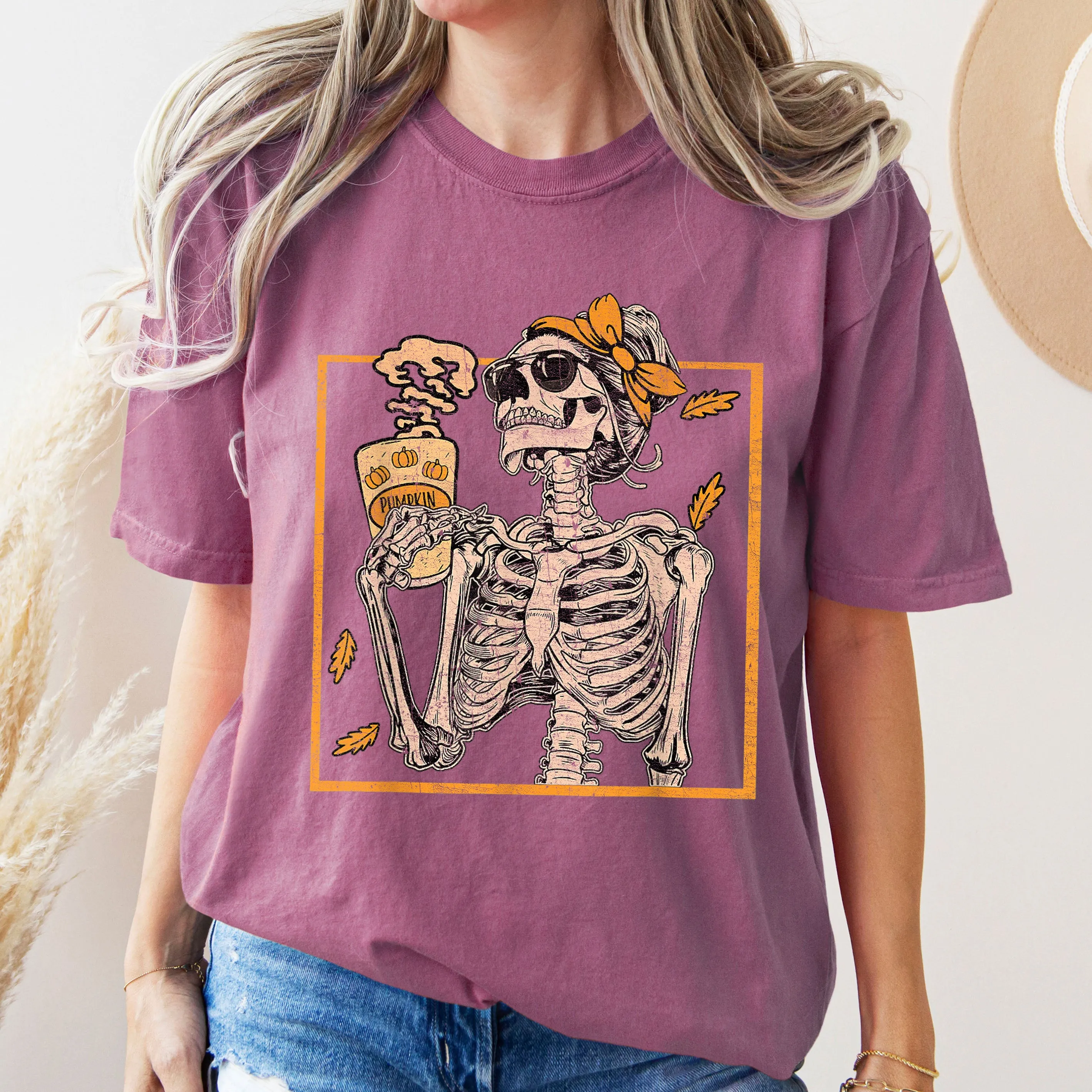 Coffee Lover Skeleton Lady, Mom, Retro, Aesthetic, Vintage, Comfort Colors Tshirt sold by Refinery Number One product image thumbnail 5