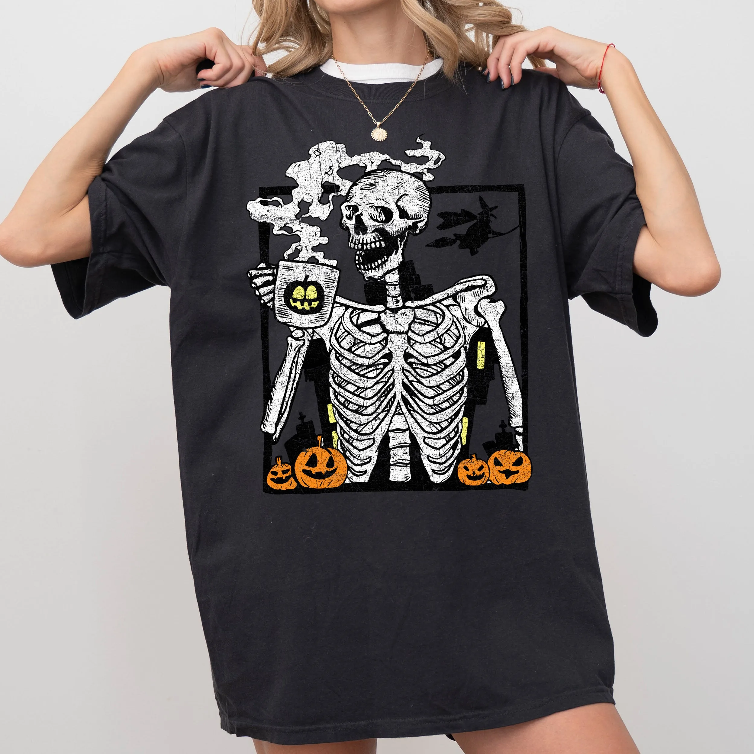 Skeleton Coffee, Mom, Retro, Aesthetic, Vintage, Comfort Colors Tshirt sold by Refinery Number One product image thumbnail 5