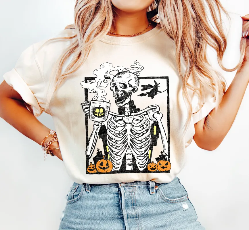 Skeleton Coffee, Mom, Retro, Aesthetic, Vintage, Comfort Colors Tshirt sold by Refinery Number One