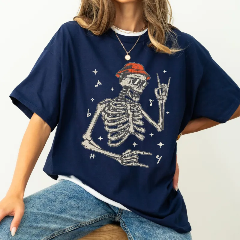 Rocker Skeleton, Punk, Music Concert, Retro, Aesthetic, Vintage, Comfort Colors Tshirt sold by Refinery Number One