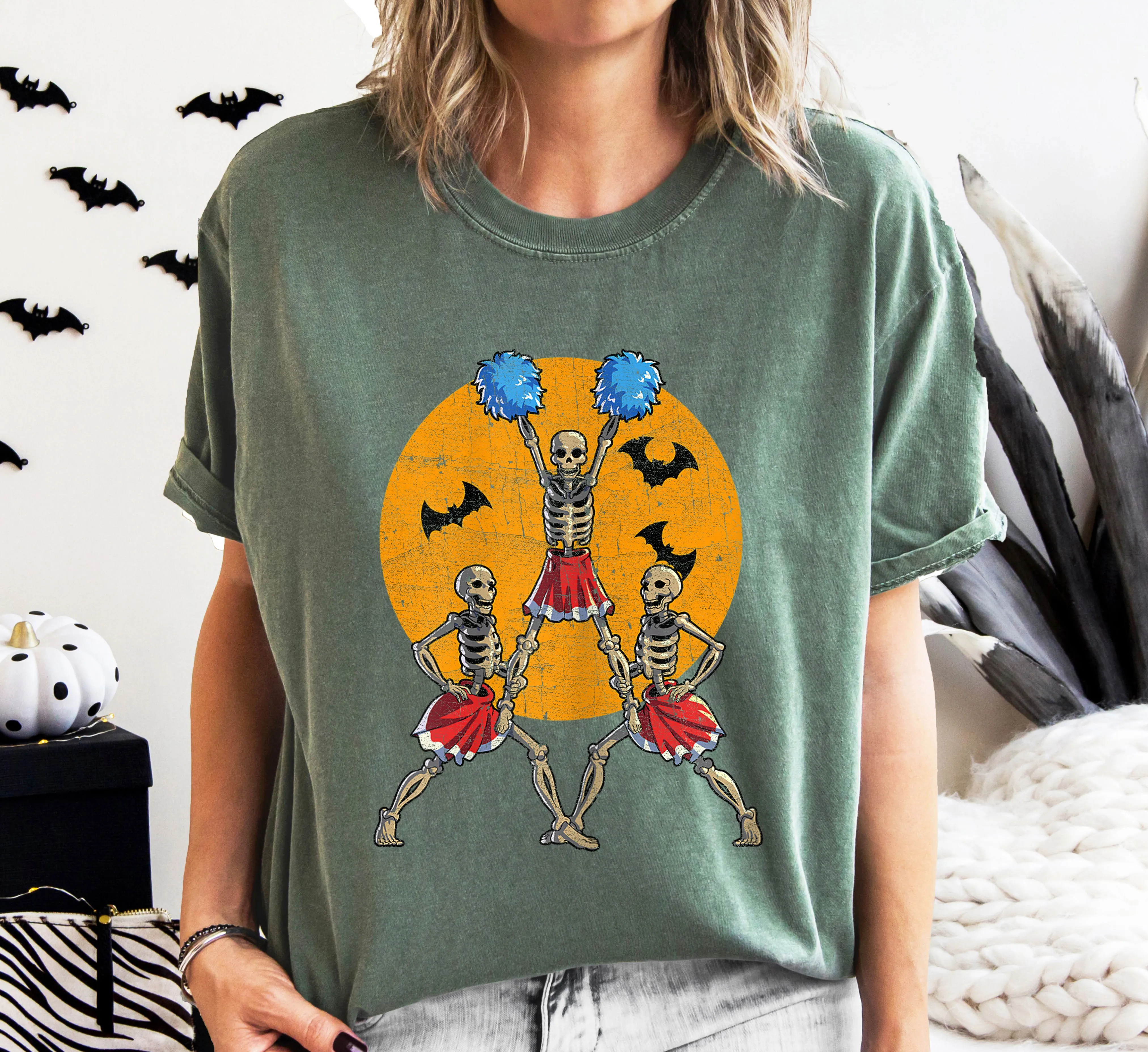 Cheerleader Skeletons, Dance, Retro, Aesthetic, Vintage, Comfort Colors Tshirt sold by Refinery Number One product image thumbnail 3