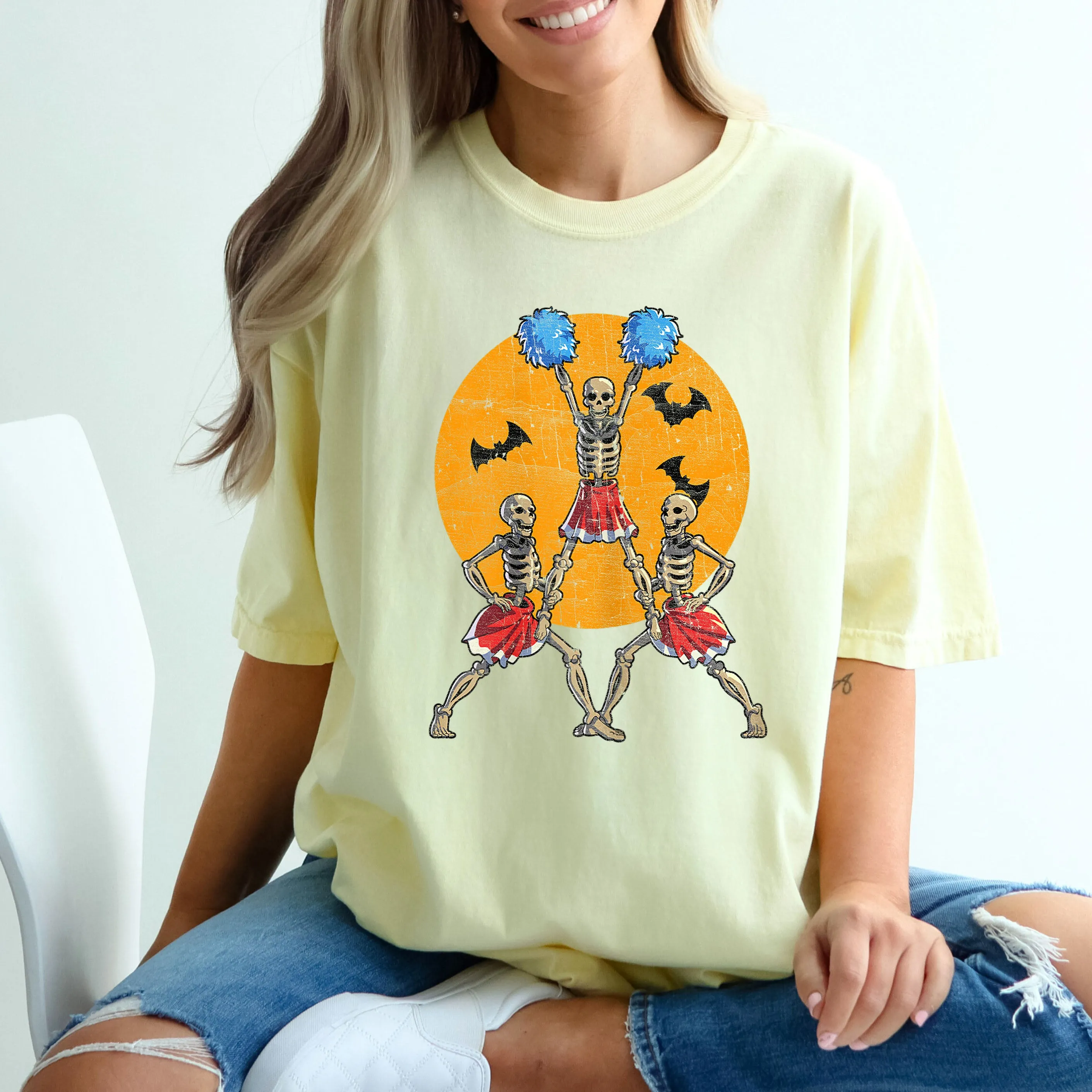 Cheerleader Skeletons, Dance, Retro, Aesthetic, Vintage, Comfort Colors Tshirt sold by Refinery Number One product image thumbnail 5