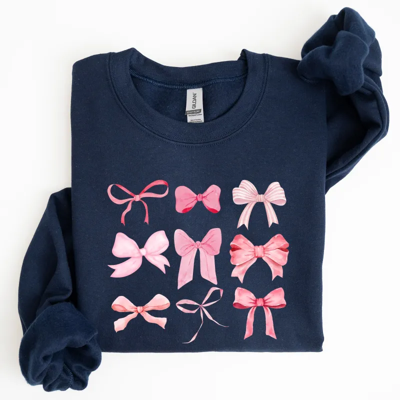 Coquette, Pink Bows, Trend, Girly, Soft Girl Era Sweatshirt sold by Refinery Number One