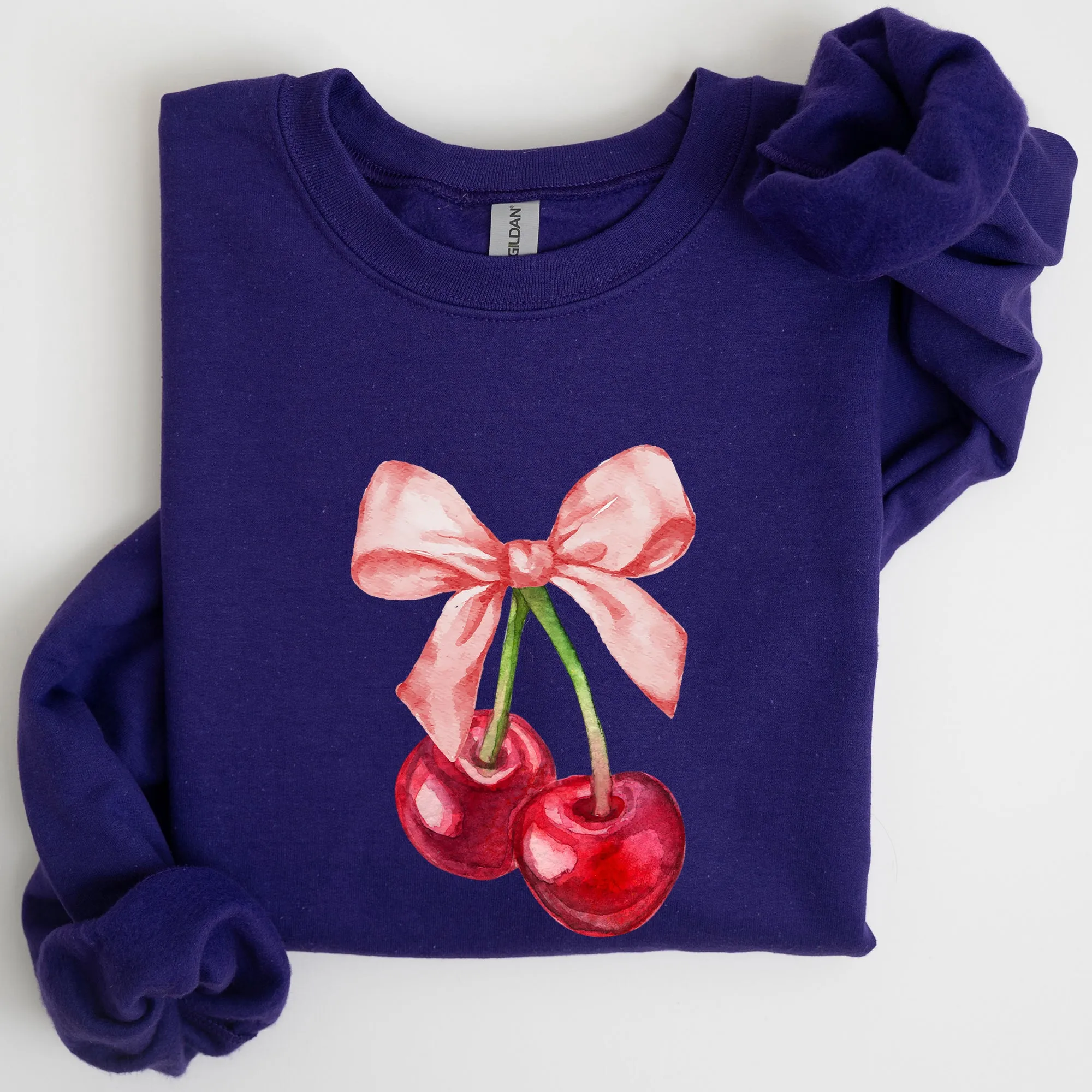 Cherries, Pink Bows, Coquette, Girly, Soft Girl Era Sweatshirt sold by Refinery Number One product image thumbnail 4