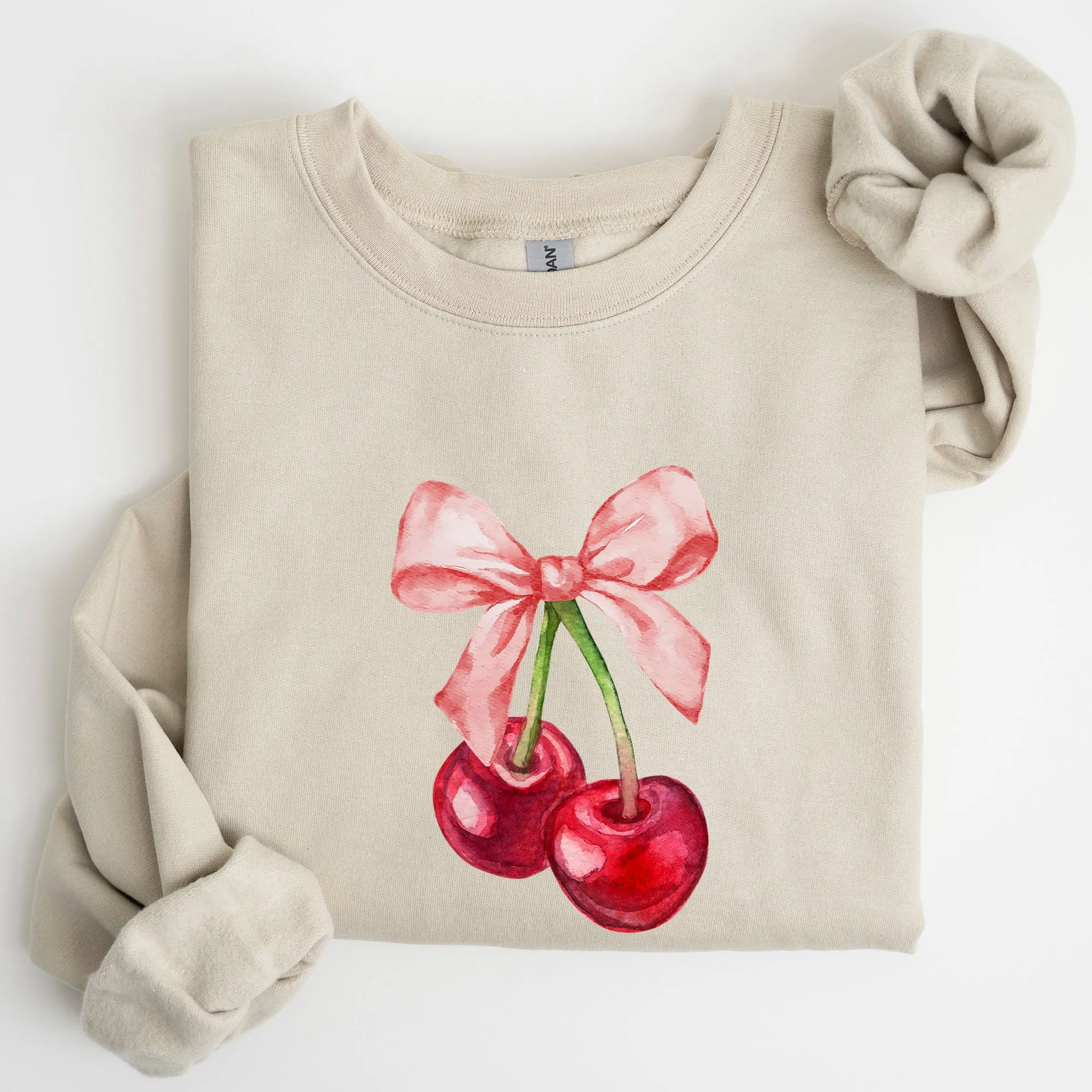 Cherries, Pink Bows, Coquette, Girly, Soft Girl Era Sweatshirt sold by Refinery Number One product image thumbnail 3