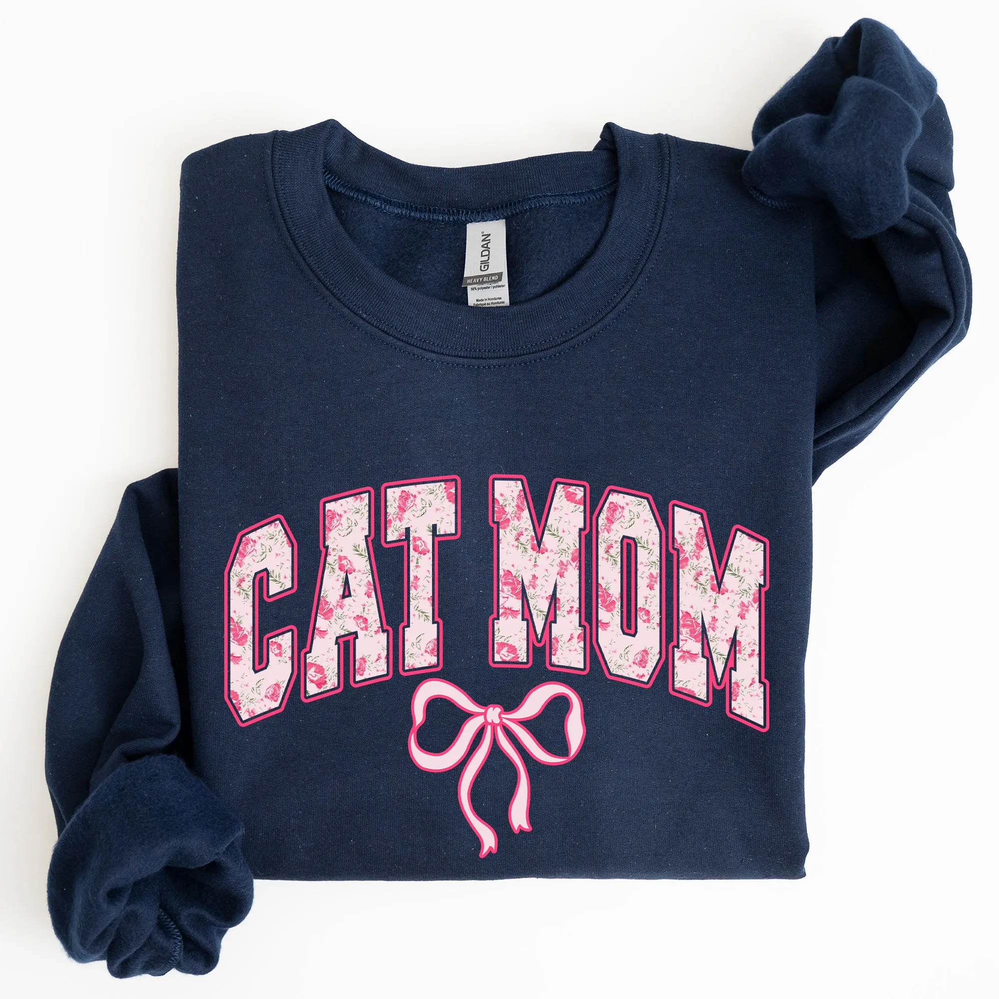 Cat Mom Coquette Pink Bows Trend Girly Soft Girl Era Design Graphic Chic Sweatshirt sold by Refinery Number One product image thumbnail 5