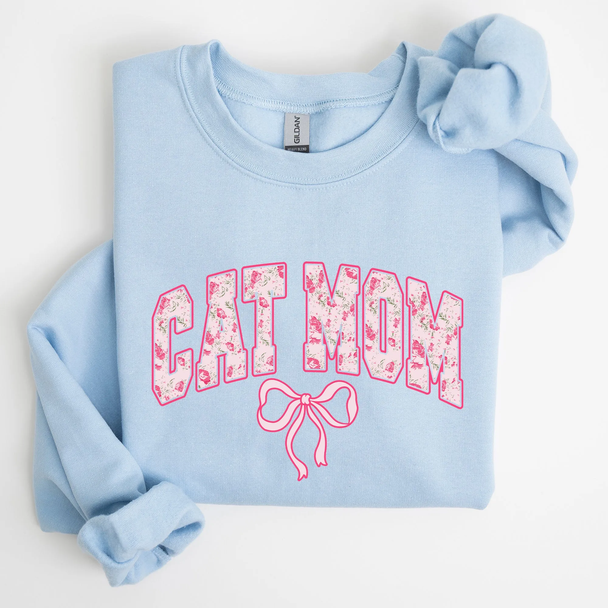 Cat Mom Coquette Pink Bows Trend Girly Soft Girl Era Design Graphic Chic Sweatshirt sold by Refinery Number One product image thumbnail 4