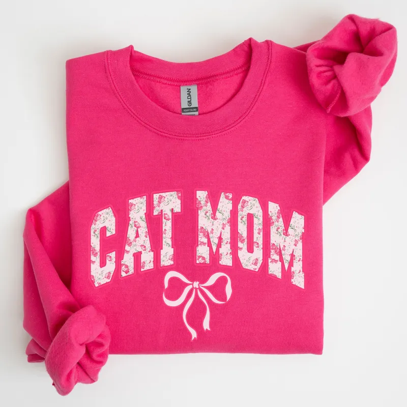 Cat Mom, Coquette, Pink Bows, Trend, Girly, Soft Girl Era Sweatshirt sold by Refinery Number One
