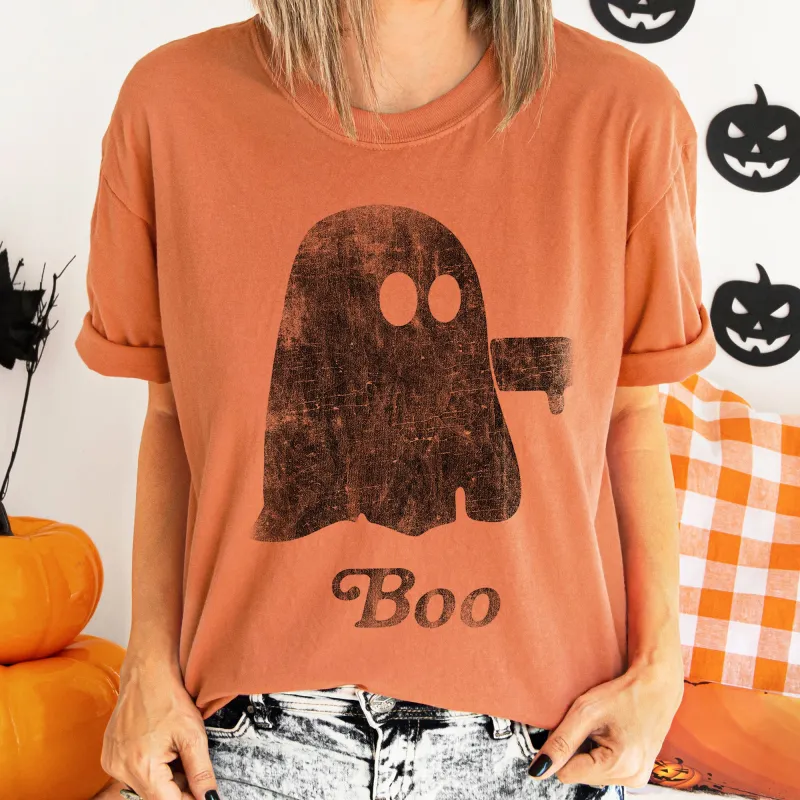 Boo Retro Ghost Comfort Colors Tshirt sold by Refinery Number One