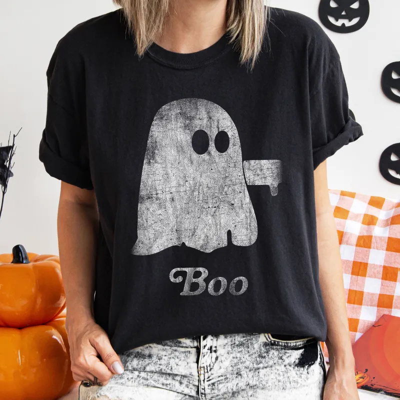 Boo Retro Ghost Comfort Colors Tshirt sold by Refinery Number One