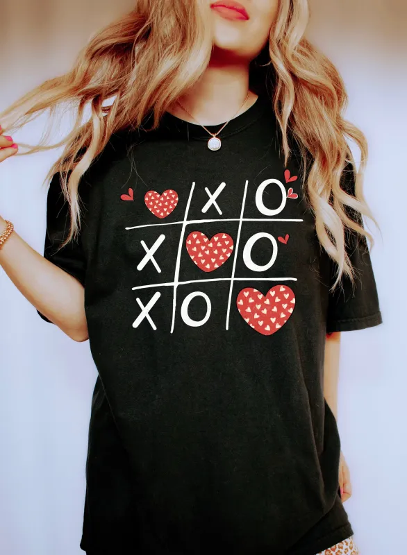 XOXO with Vintage Hearts Comfort Colors Tshirt sold by Refinery Number One