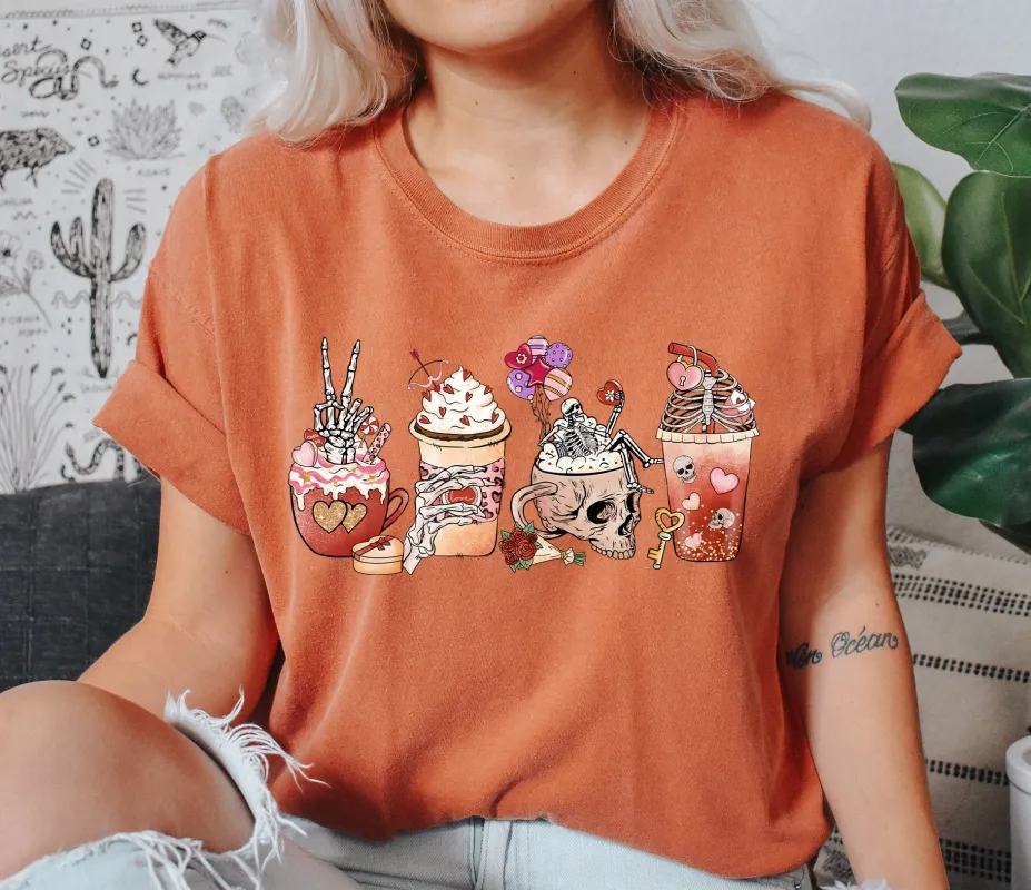 Coffee Lover Funny Skeleton Comfort Colors Tshirt sold by Refinery Number One