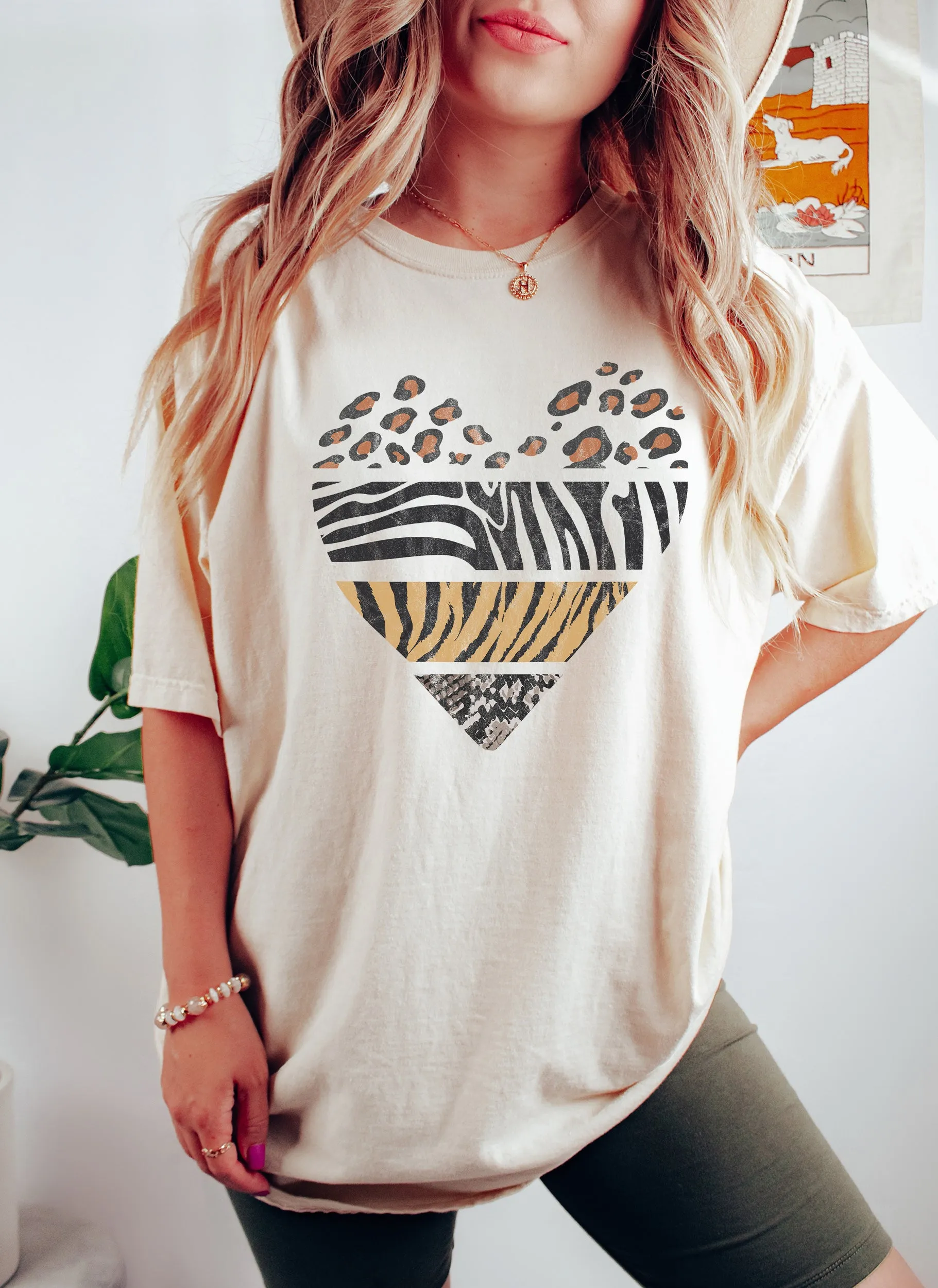 Animal Print Heart Comfort Colors Tshirt sold by Refinery Number One