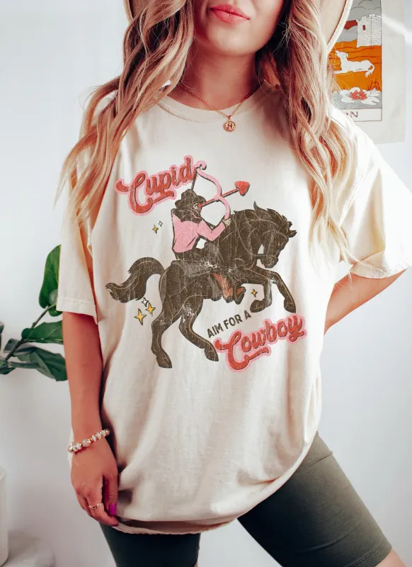 Cupid Aim For A Cowboy Vintage Comfort Colors Tshirt sold by Refinery Number One
