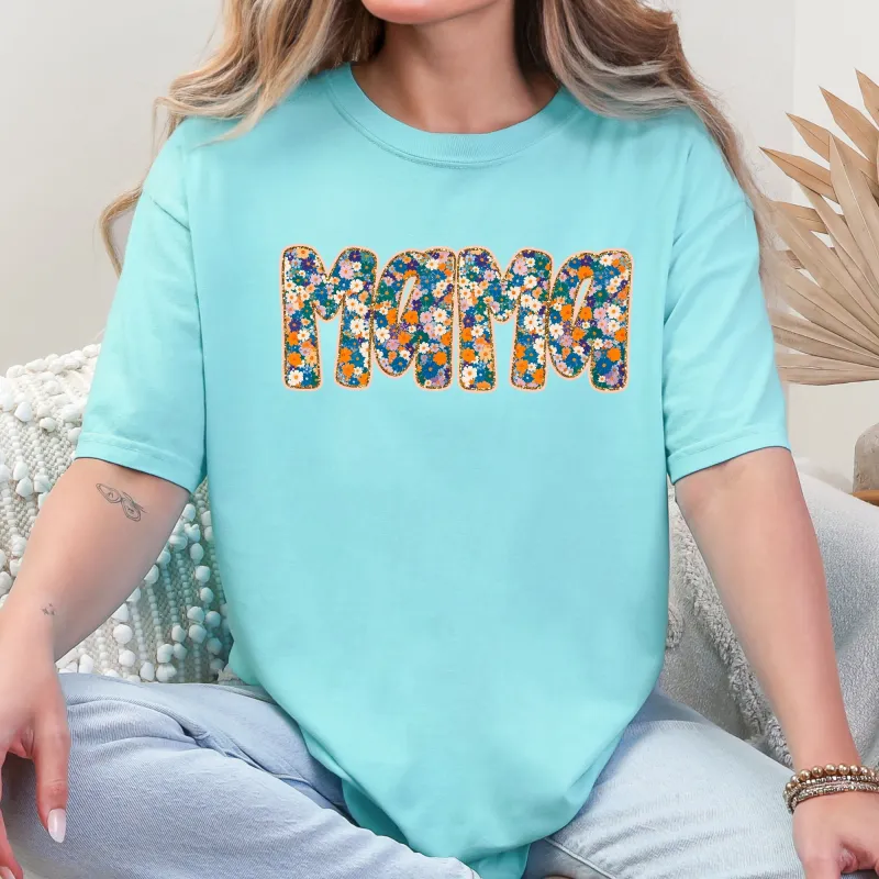 Mama, Mother's Day, Floral, Flowers, Bright Tshirt Comfort Colors T-Shirt sold by Refinery Number One