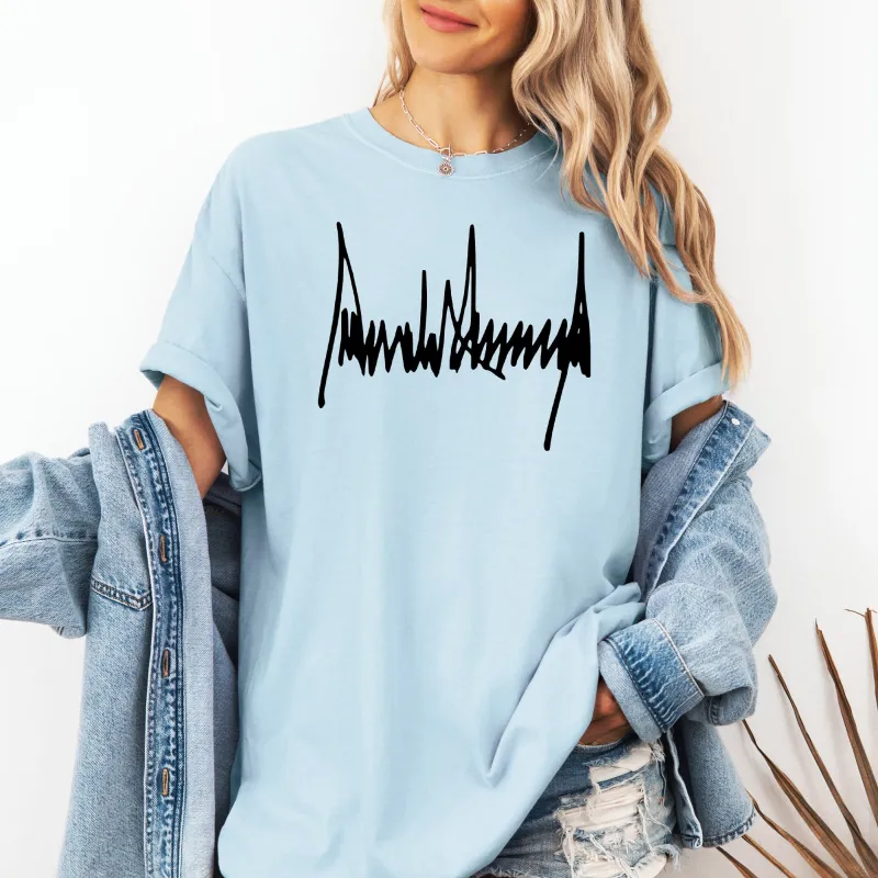 Trump Signature, Patriotic, America, USA, 4th of July, Political Tshirt Comfort Colors T-Shirt sold by Refinery Number One