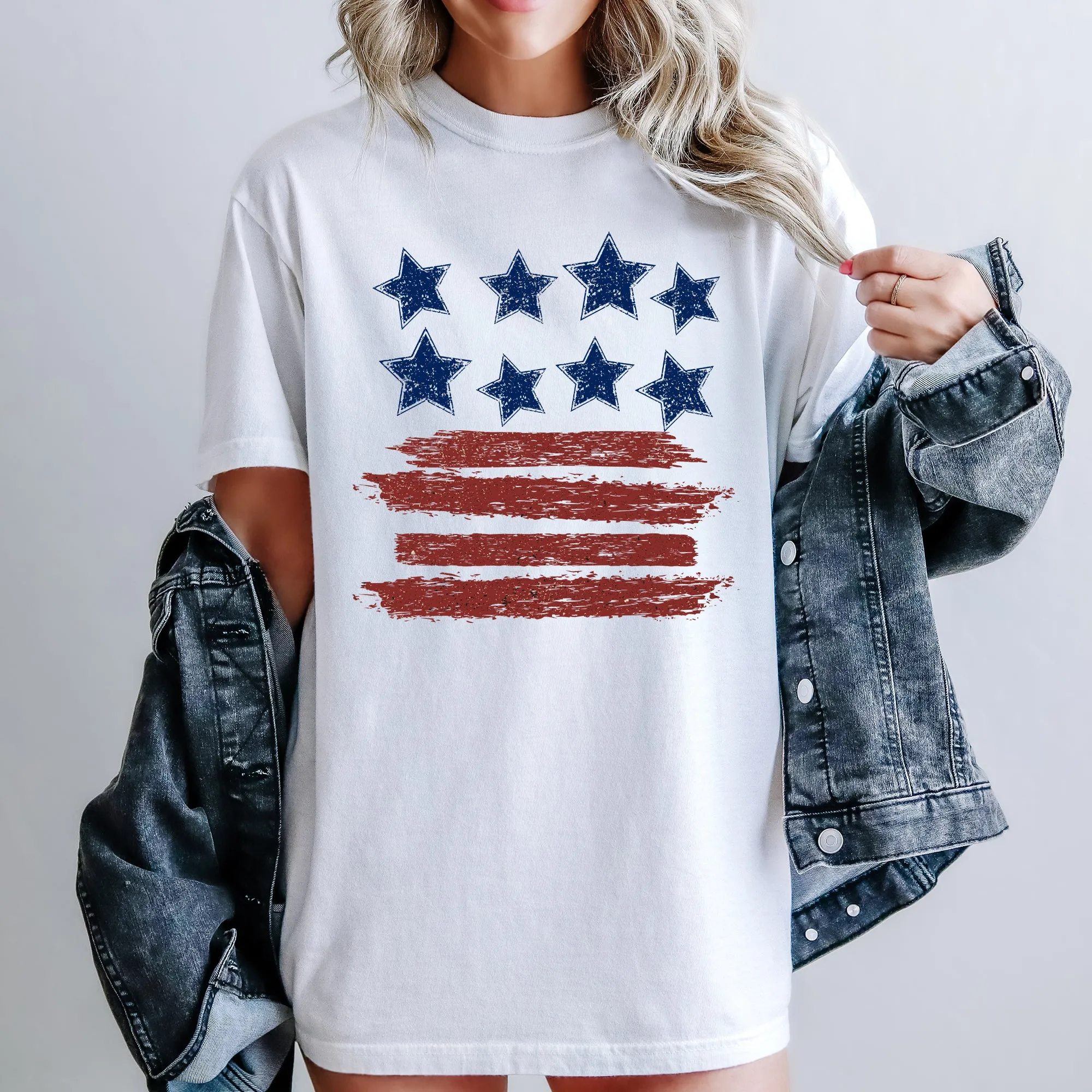 Retro Stars and Stripes, Patriotic, America, 4th of July Tshirt Comfort Colors T-Shirt sold by Refinery Number One product image thumbnail 4