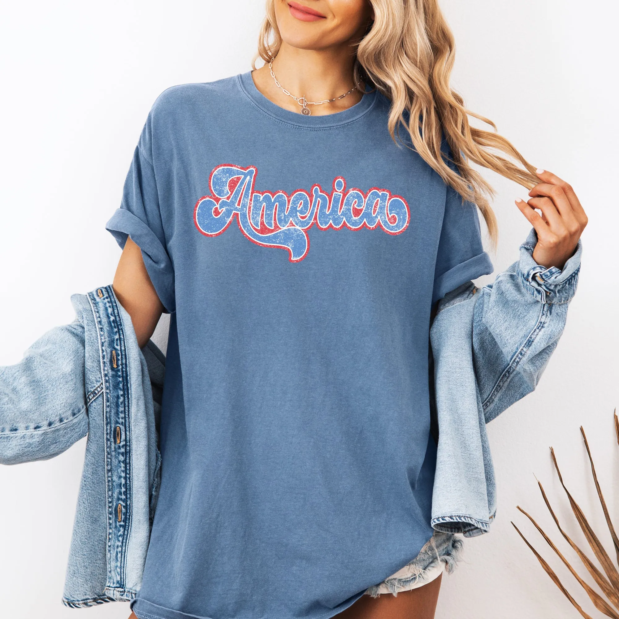 Retro America, Grunge, Vintage, Patriotic, USA, 4th of July Tshirt Comfort Colors T-Shirt sold by Refinery Number One product image thumbnail 4