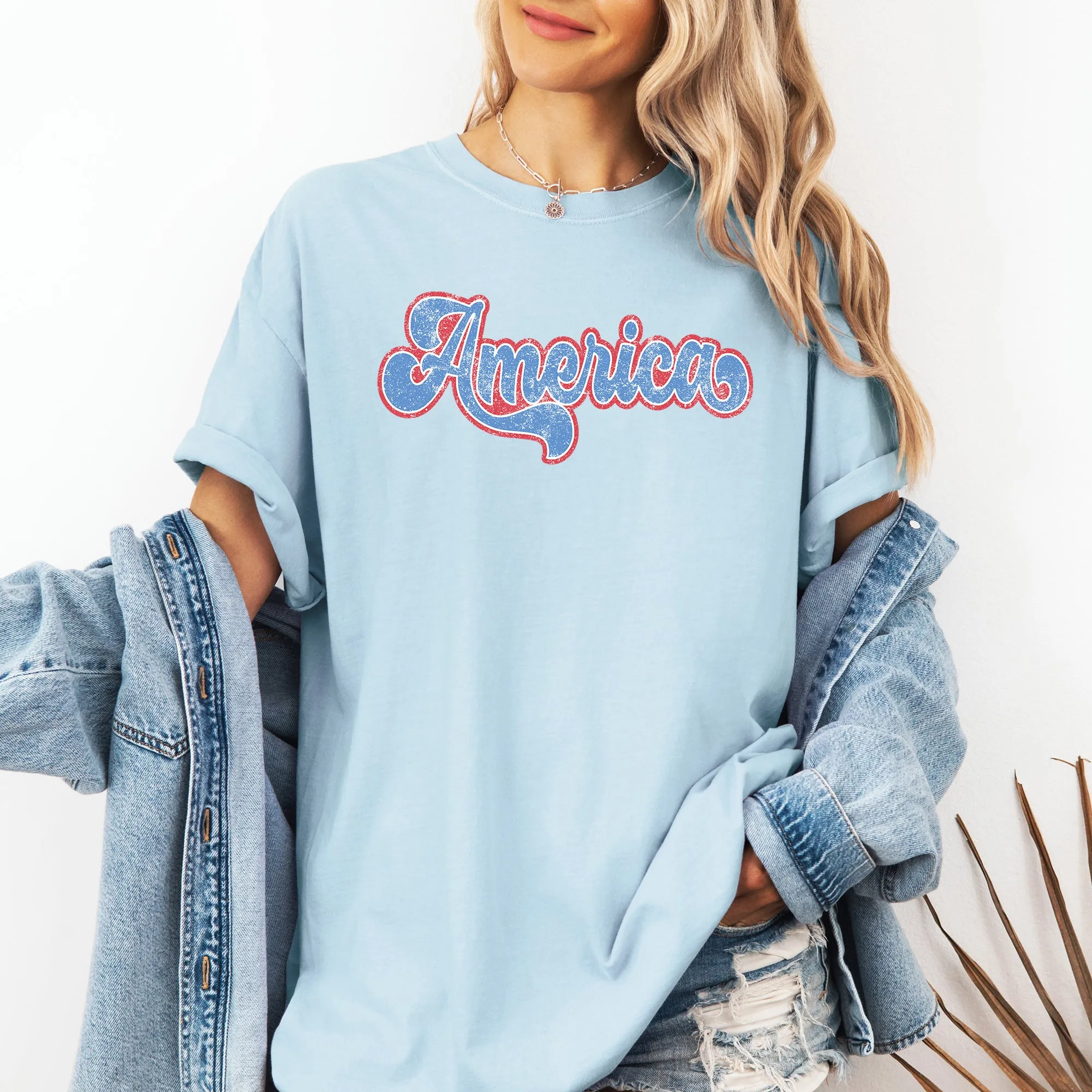 Retro America, Grunge, Vintage, Patriotic, USA, 4th of July Tshirt Comfort Colors T-Shirt sold by Refinery Number One product image thumbnail 5