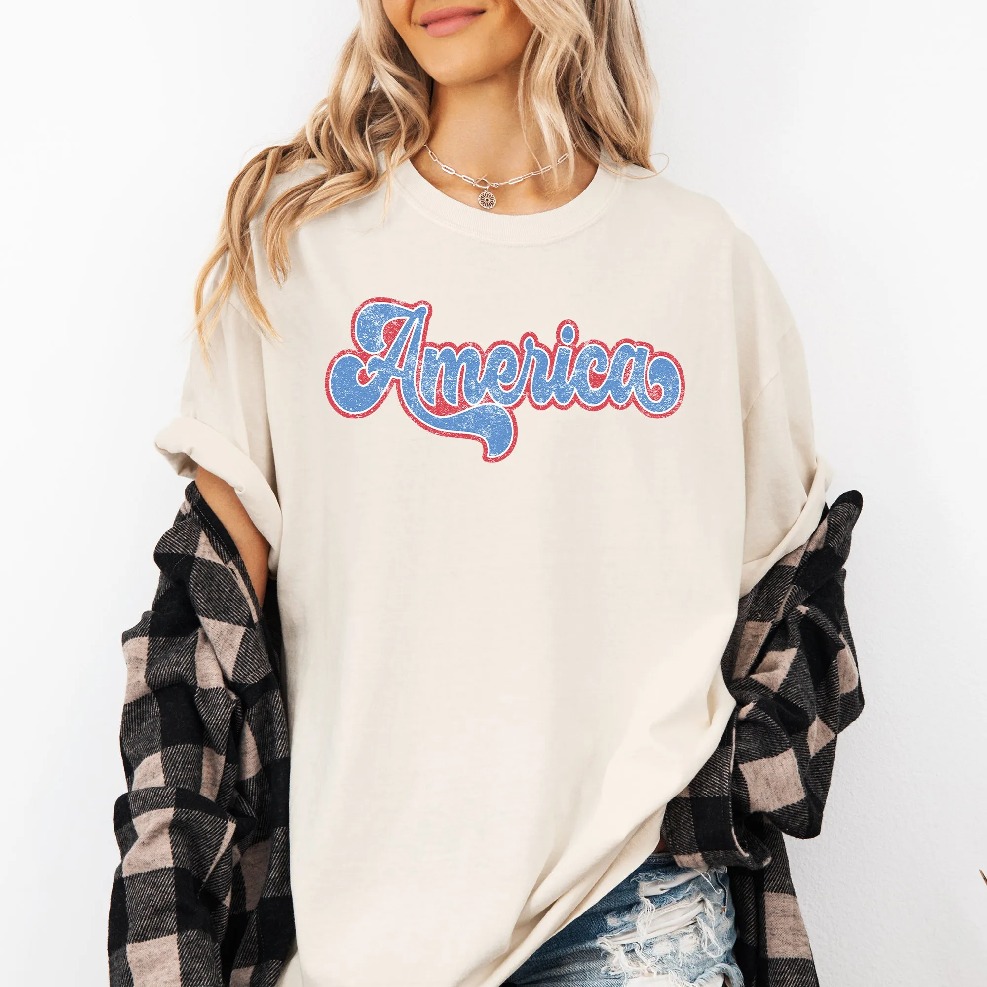 Retro America, Grunge, Vintage, Patriotic, USA, 4th of July Tshirt Comfort Colors T-Shirt sold by Refinery Number One product image thumbnail 2