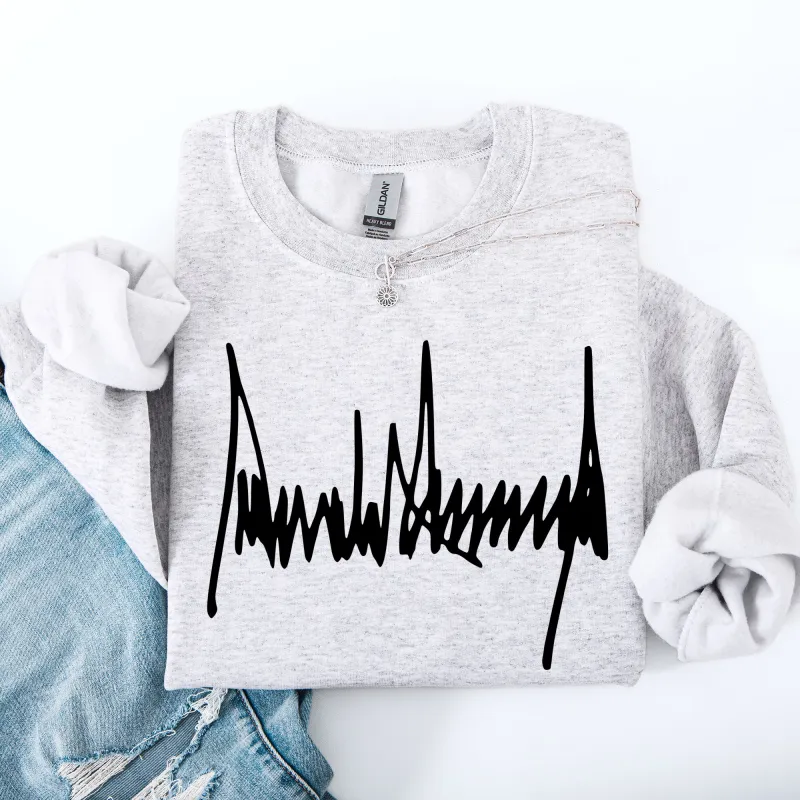 Trump Signature, Patriotic, America, USA, 4th of July, Political Sweatshirt sold by Refinery Number One