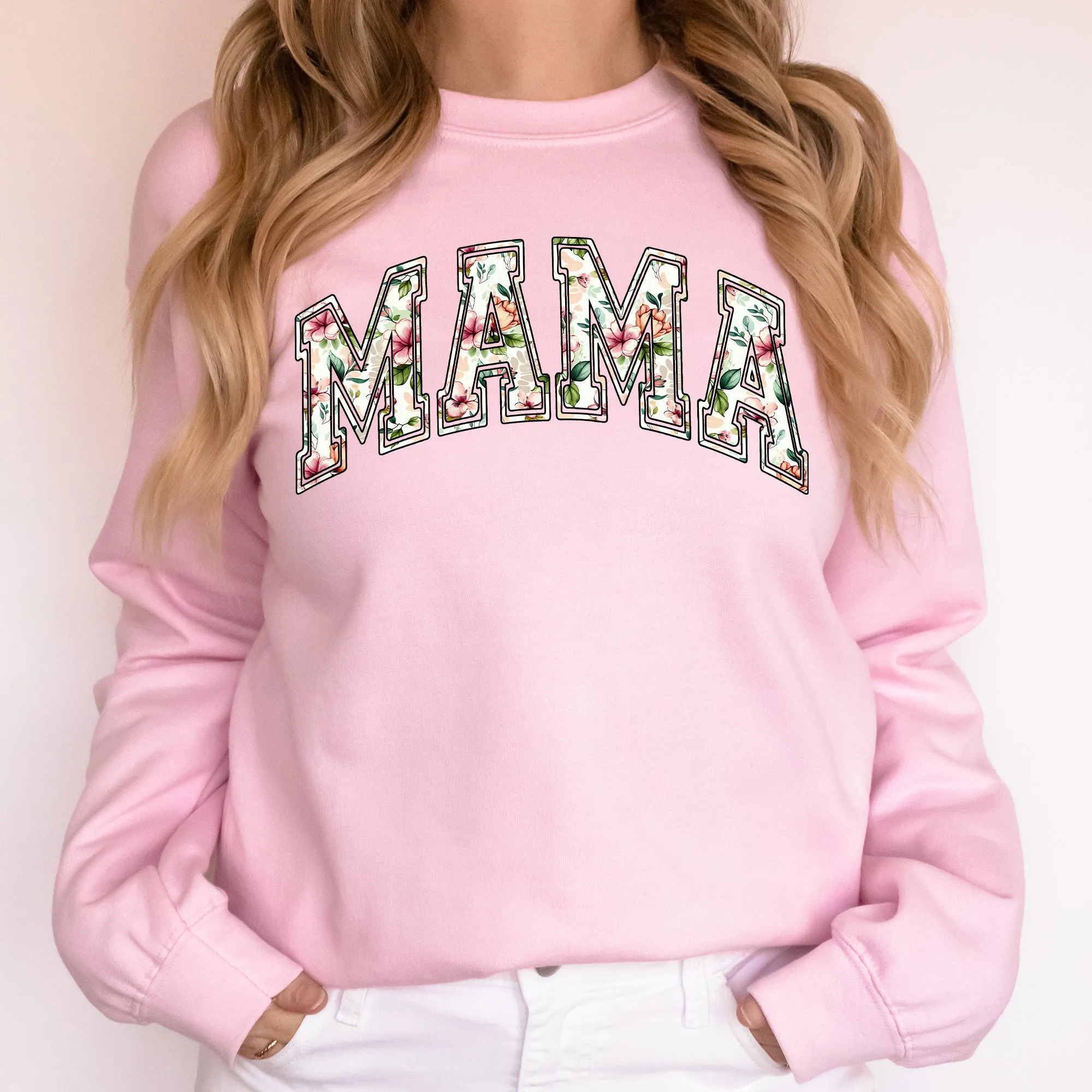 Mama, Floral, Chinoiserie, Coquette, Varsity, Mother's Day Sweatshirt sold by Refinery Number One