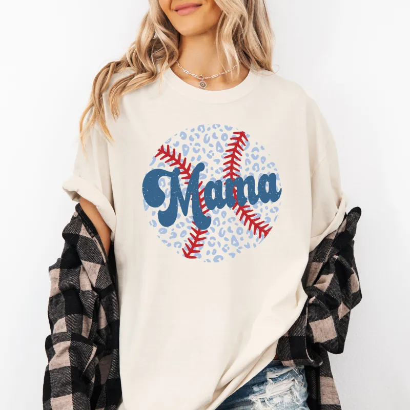 Retro Leopard Baseball Mama, Sports, Mother's Day Tshirt Comfort Colors T-Shirt sold by Refinery Number One