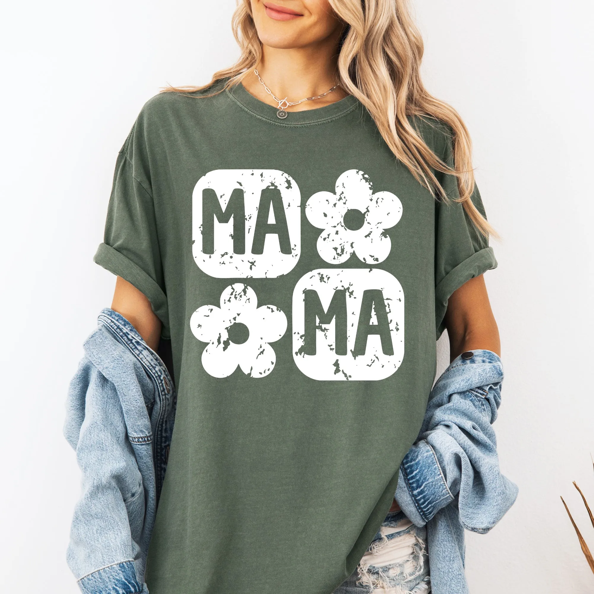 Retro Floral Mama, Vintage, Mother's Day Tshirt Comfort Colors T-Shirt sold by Refinery Number One product image thumbnail 2