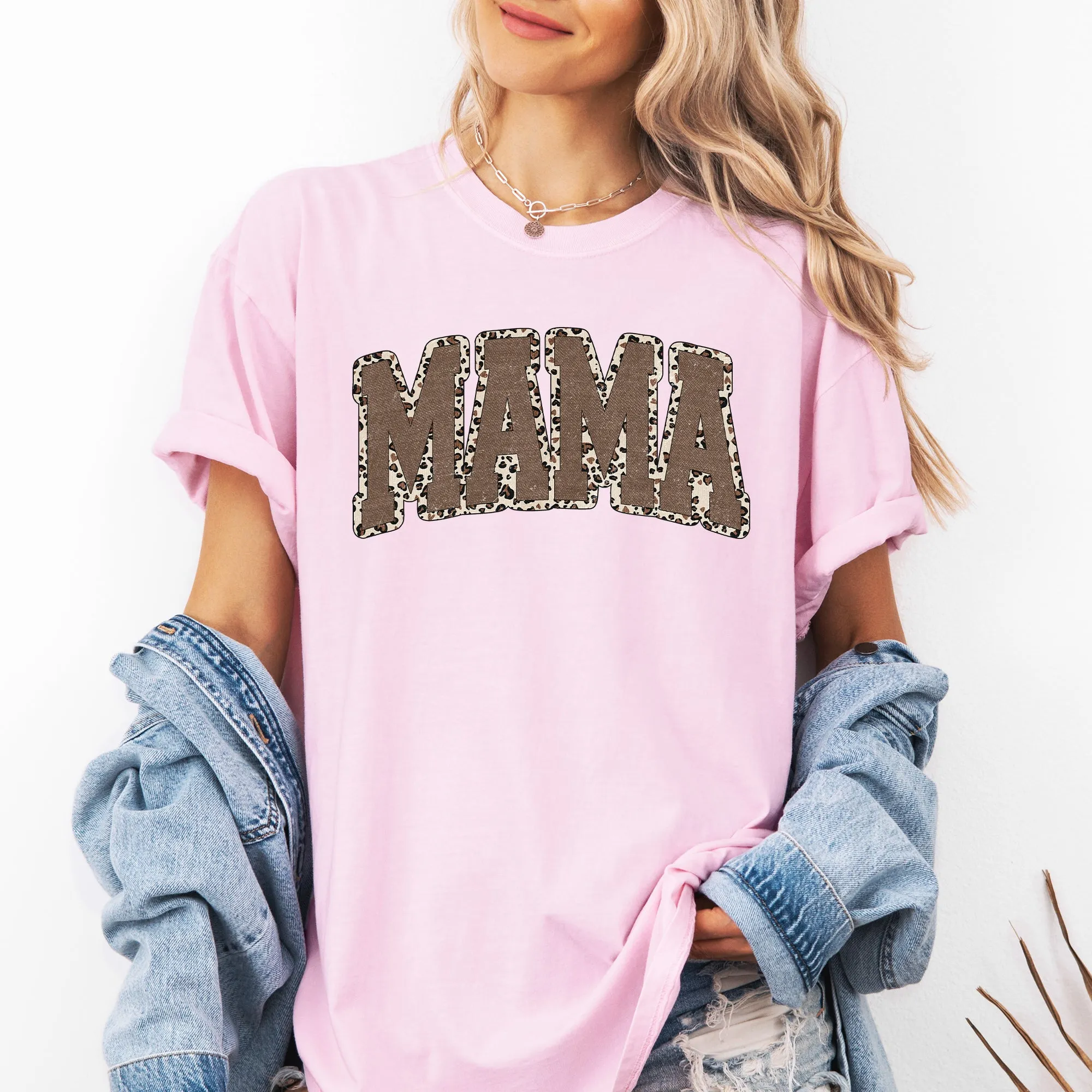 Mama, Textured Leopard Print, Mother's Day, Retro, Varsity Tshirt Comfort Colors T-Shirt sold by Refinery Number One product image thumbnail 5