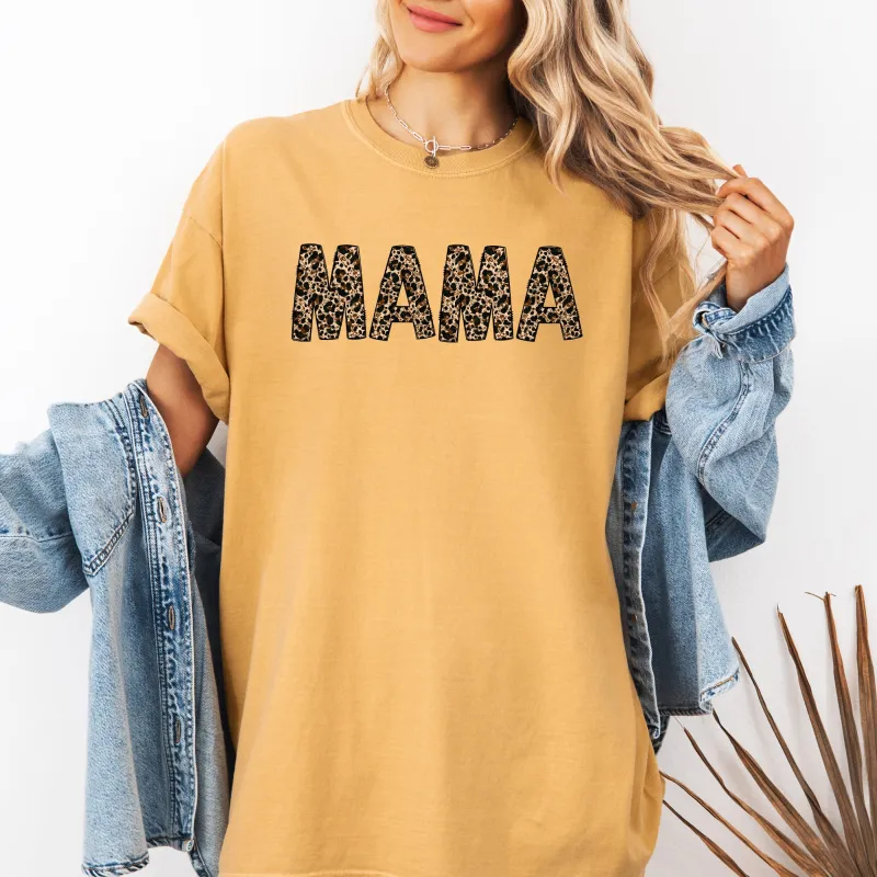 Mama, Leopard Print, Classic, Animal Print, Mother's Day Tshirt Comfort Colors T-Shirt sold by Refinery Number One