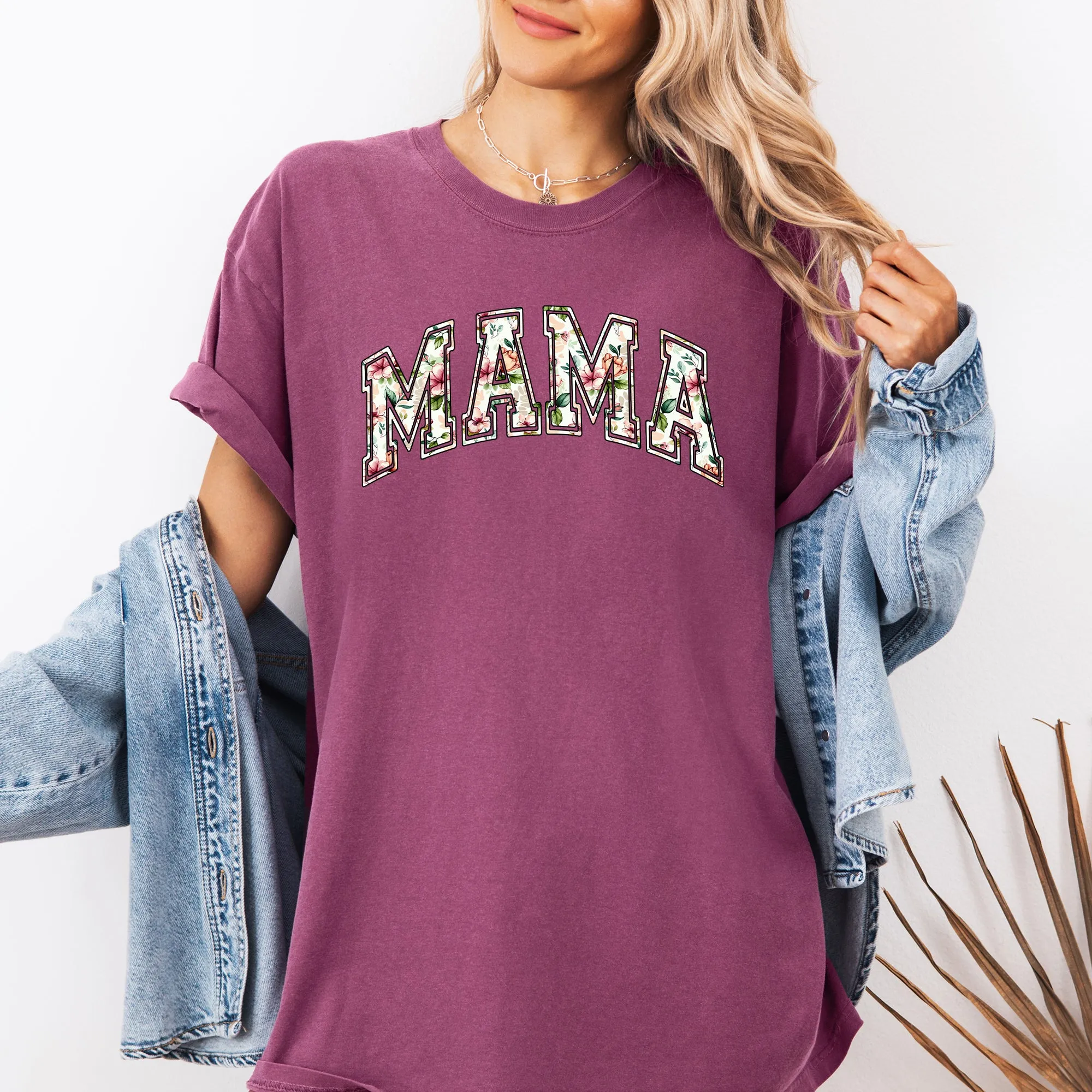 Mama, Floral, Chinoiserie, Coquette, Varsity, Mother's Day Tshirt Comfort Colors T-Shirt sold by Refinery Number One product image thumbnail 4