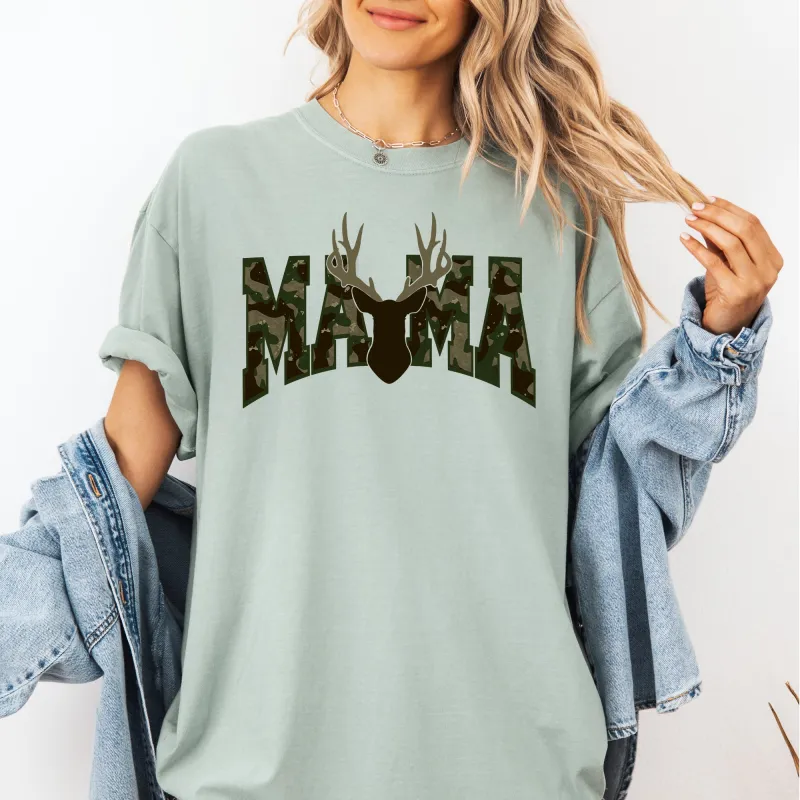 Mama, Camo, Deer, Hunting, Retro, Mother's Day Tshirt Comfort Colors T-Shirt sold by Refinery Number One
