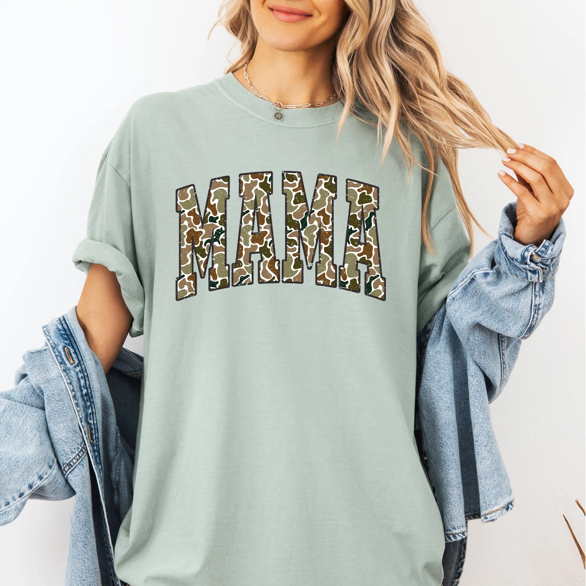 Mama, Camo, Camouflage, Hunting, Retro, Mother's Day Tshirt Comfort Colors T-Shirt sold by Refinery Number One product image thumbnail 2