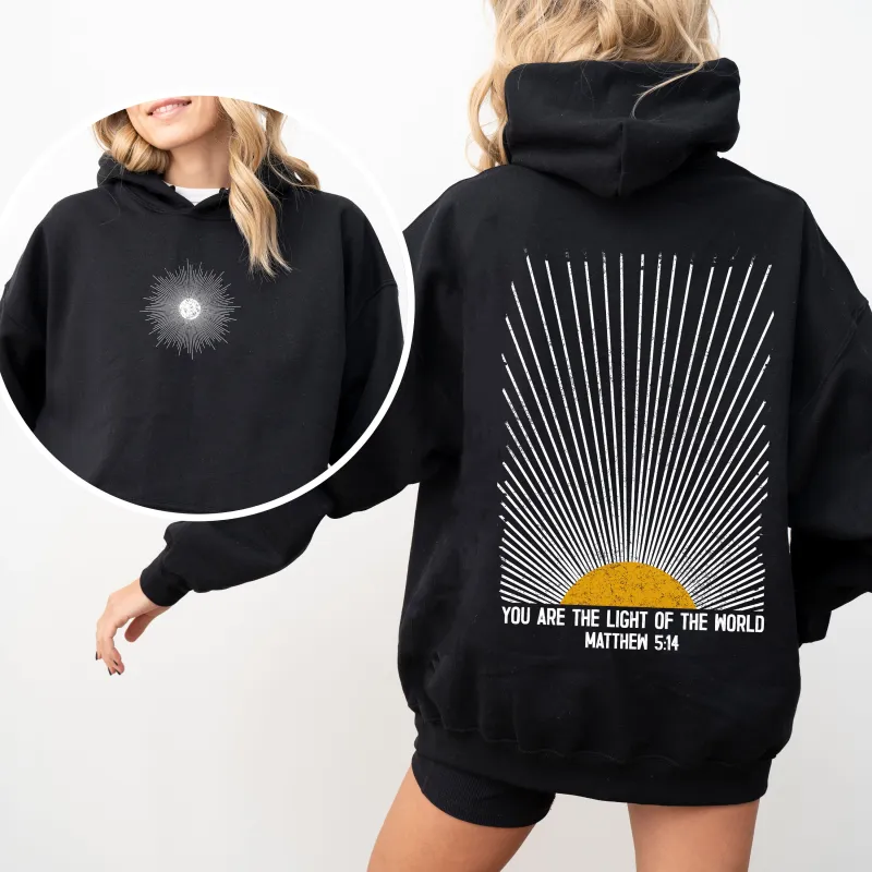 You Are The Light Of The World, Faith, Christian, Bible, Religious Hoodie, Hooded Sweatshirt sold by Refinery Number One
