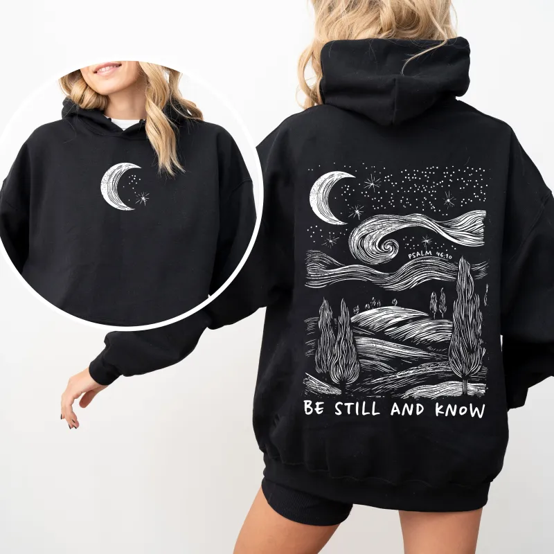 Be Still And Know, Bible, Faith, Christian, Religious Hoodie, Hooded Sweatshirt sold by Refinery Number One