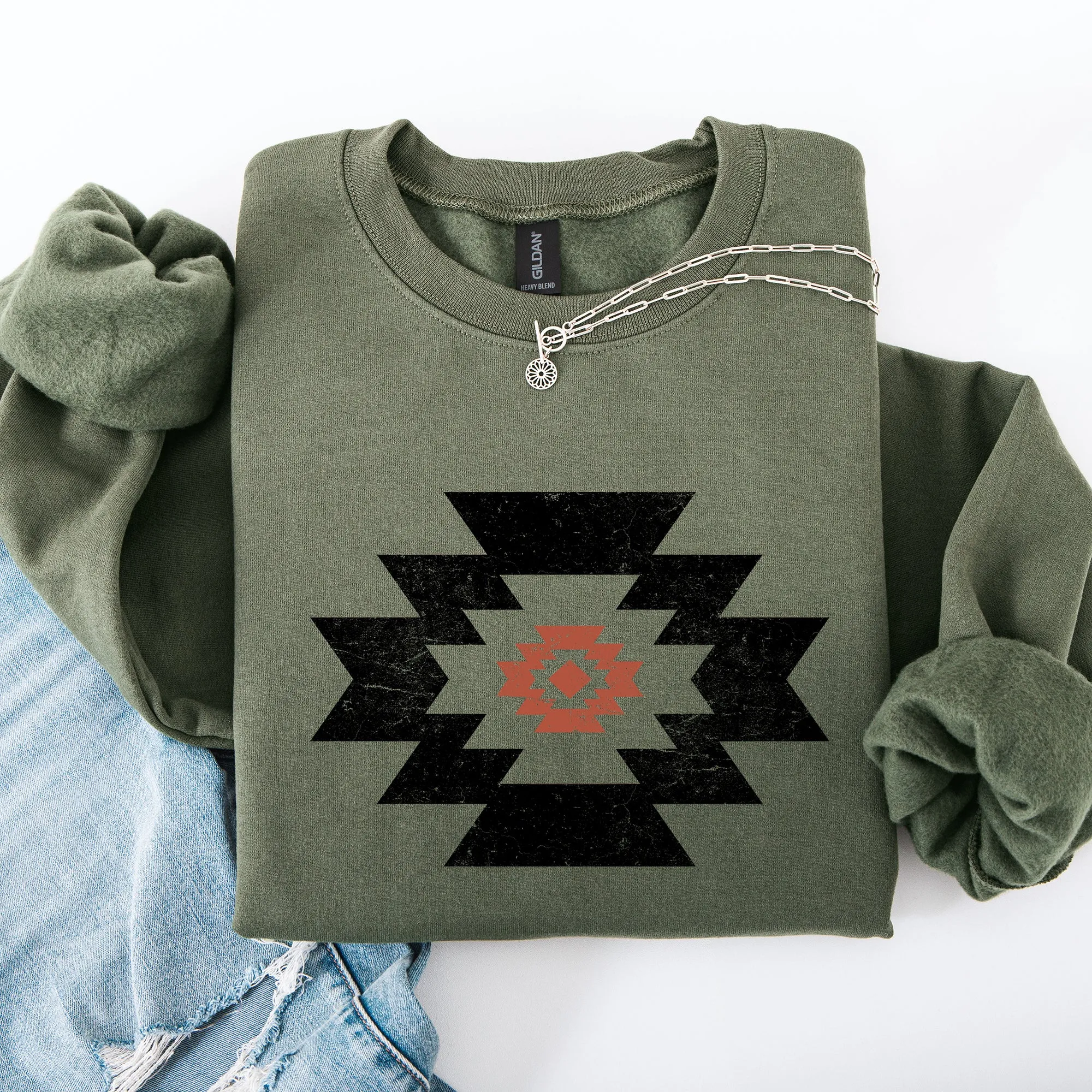 Retro Aztec, Western, Country, Cowboy, Desert Sweatshirt sold by Refinery Number One product image thumbnail 5