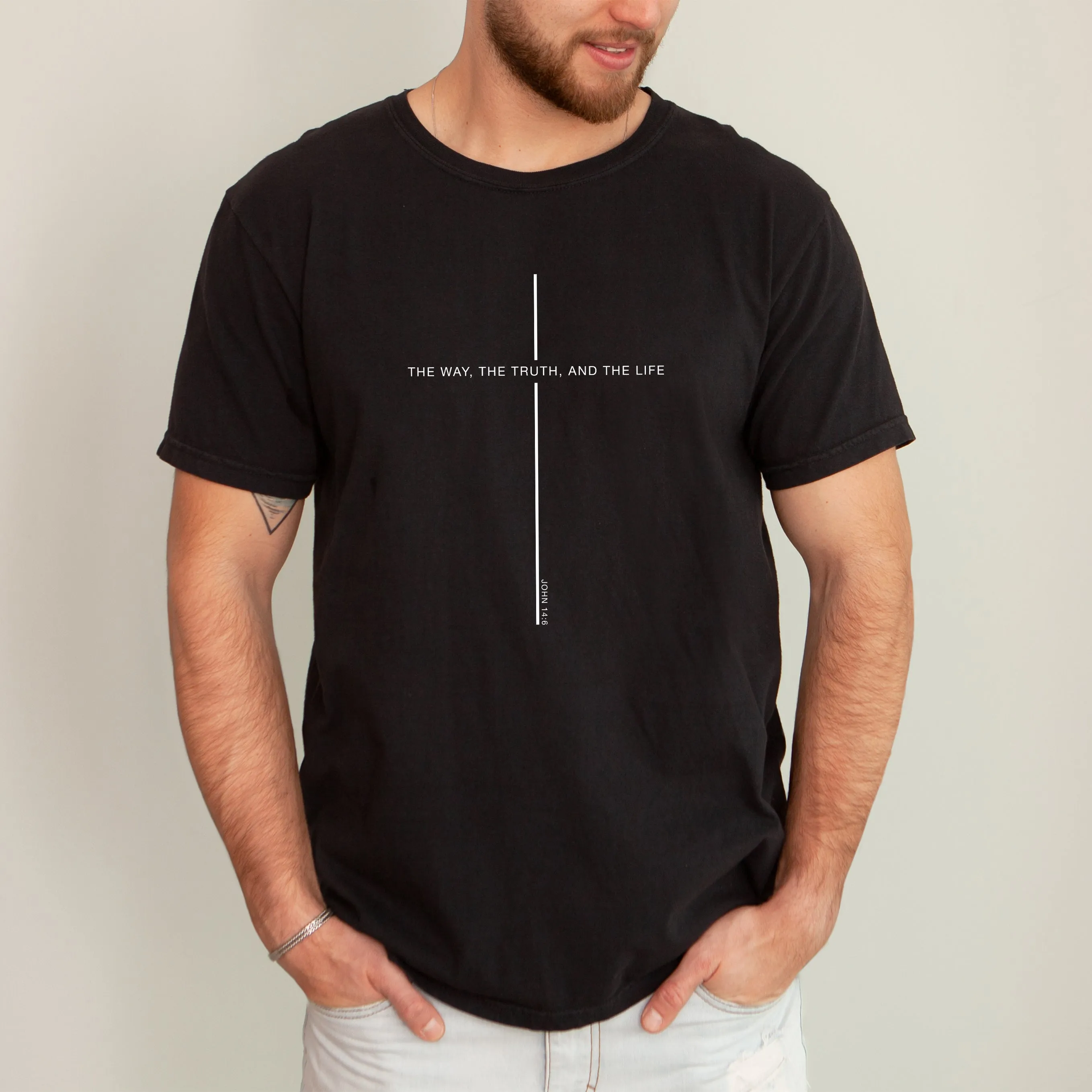 The Way The Truth The Life, John, Faith, Christian, Jesus, Gospel, Religious Tshirt Comfort Colors T-Shirt sold by Refinery Number One product image thumbnail 2